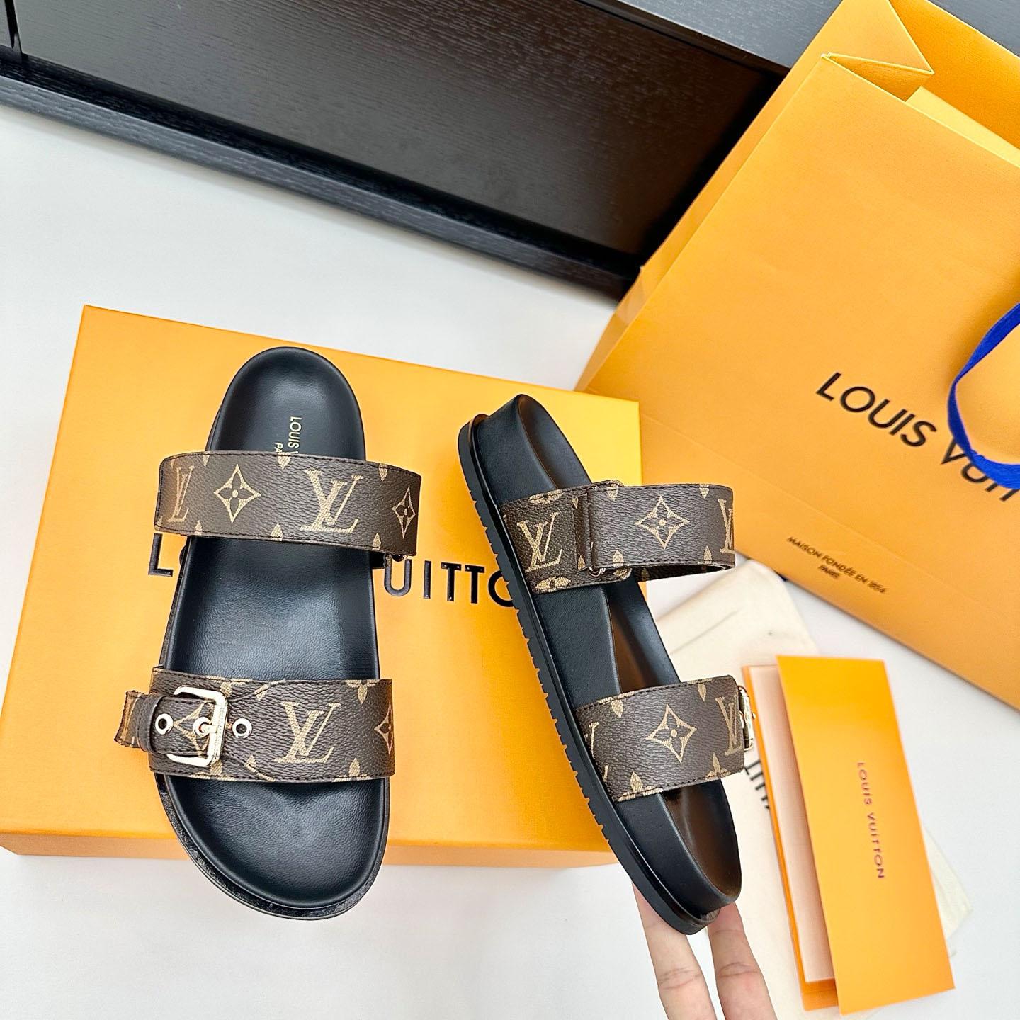 Louis Vuitton Bom Dia Flat Comfort Mule 1AAW8N - DopestKickz