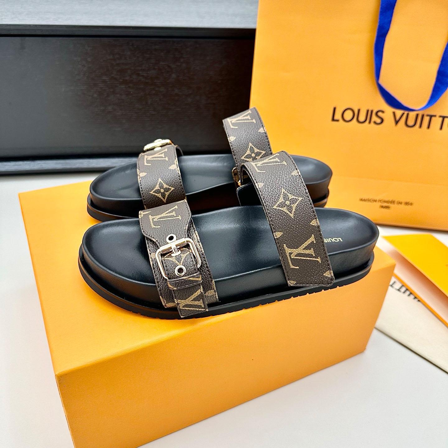 Louis Vuitton Bom Dia Flat Comfort Mule 1AAW8N - DopestKickz