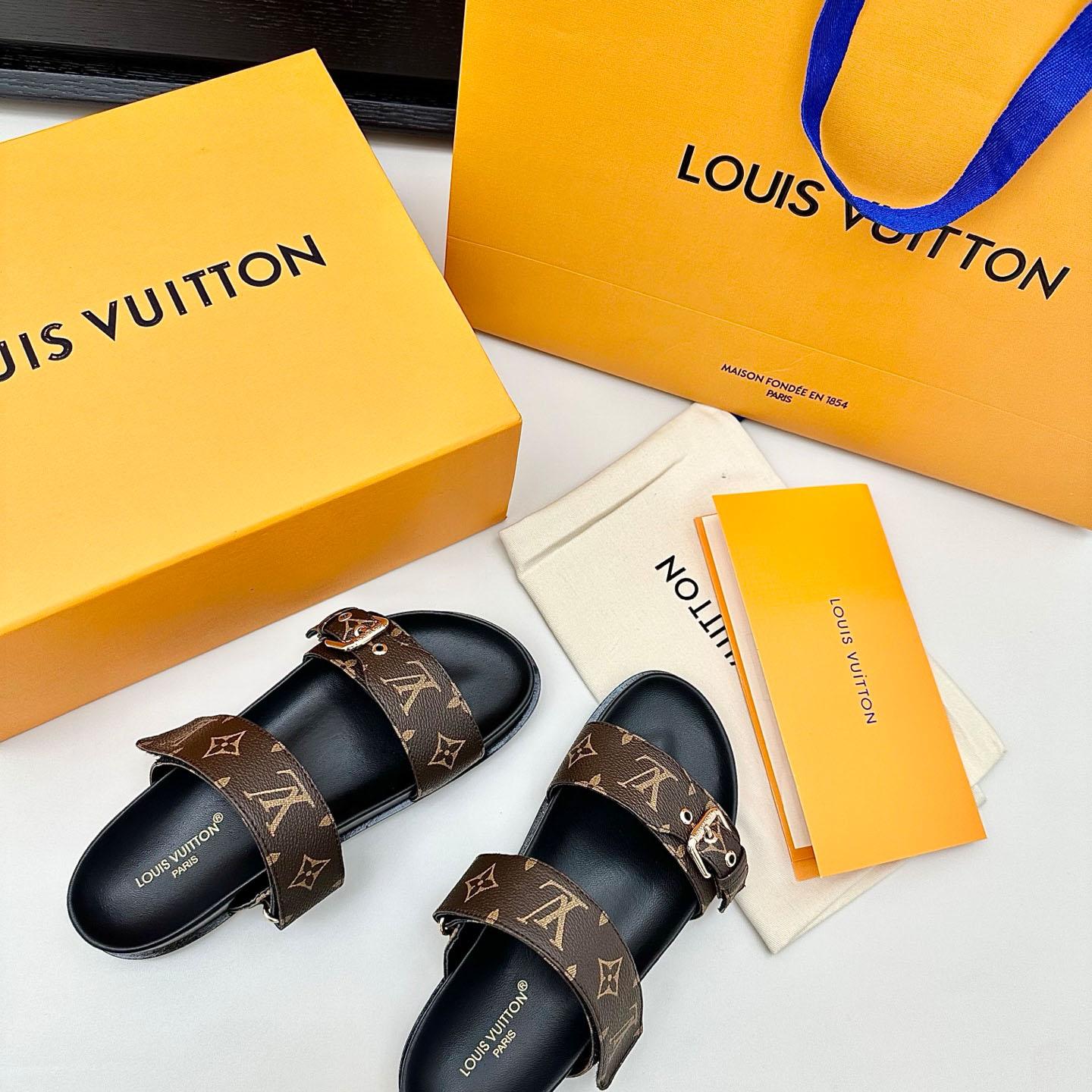 Louis Vuitton Bom Dia Flat Comfort Mule 1AAW8N - DopestKickz