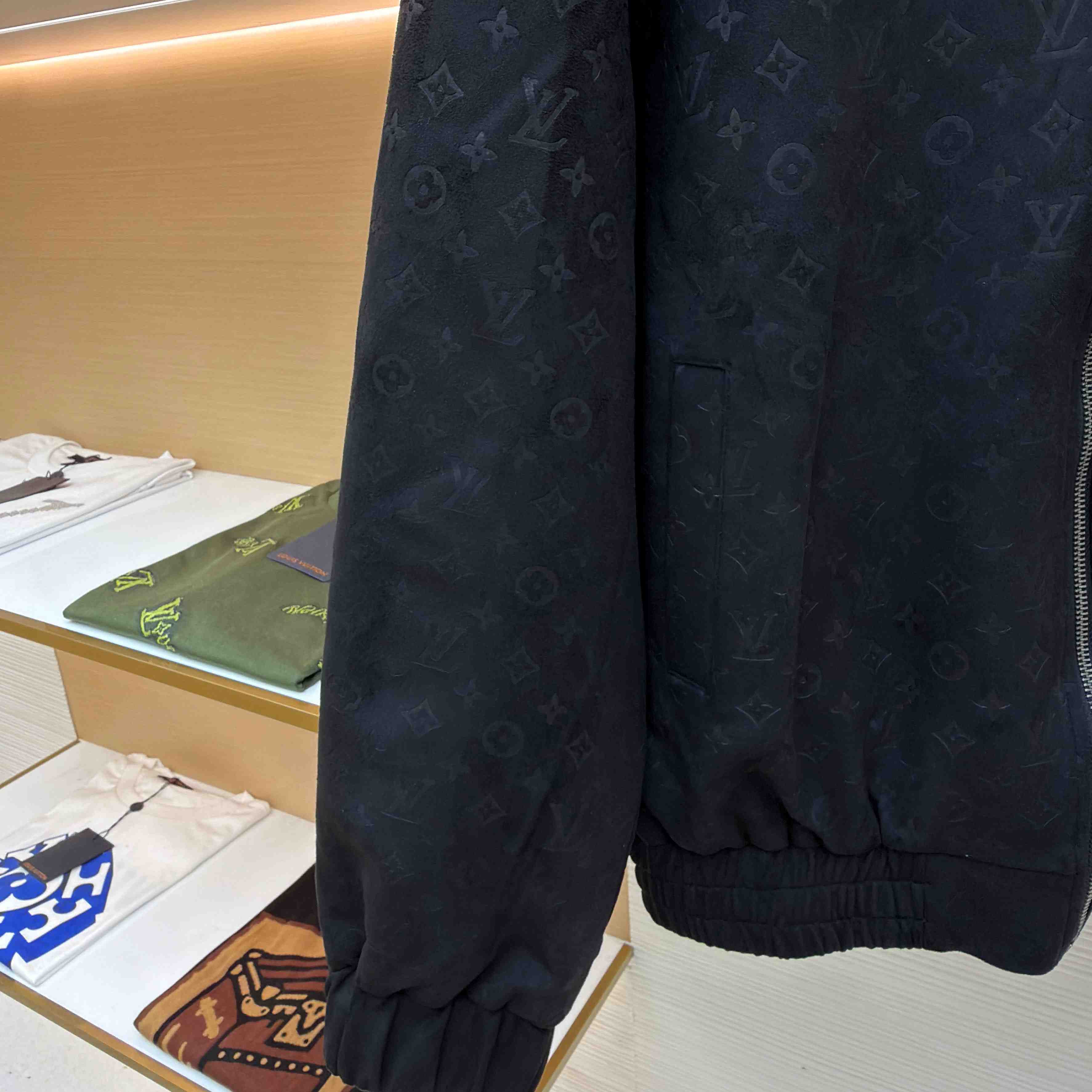 Louis Vuitton Monogram Debossed Suede Tracksuit Jacket 1AHBTW - DopestKickz