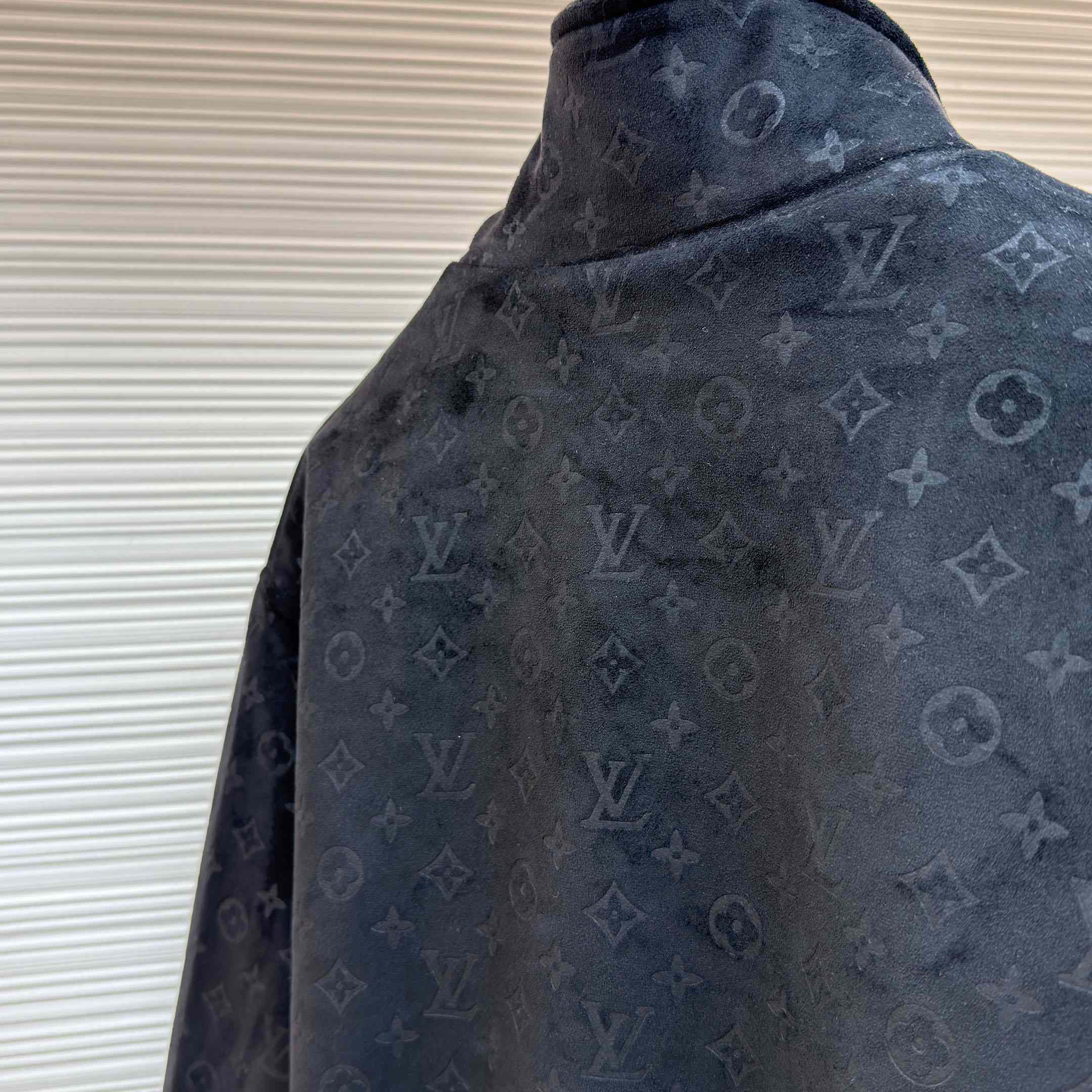 Louis Vuitton Monogram Debossed Suede Tracksuit Jacket 1AHBTW - DopestKickz