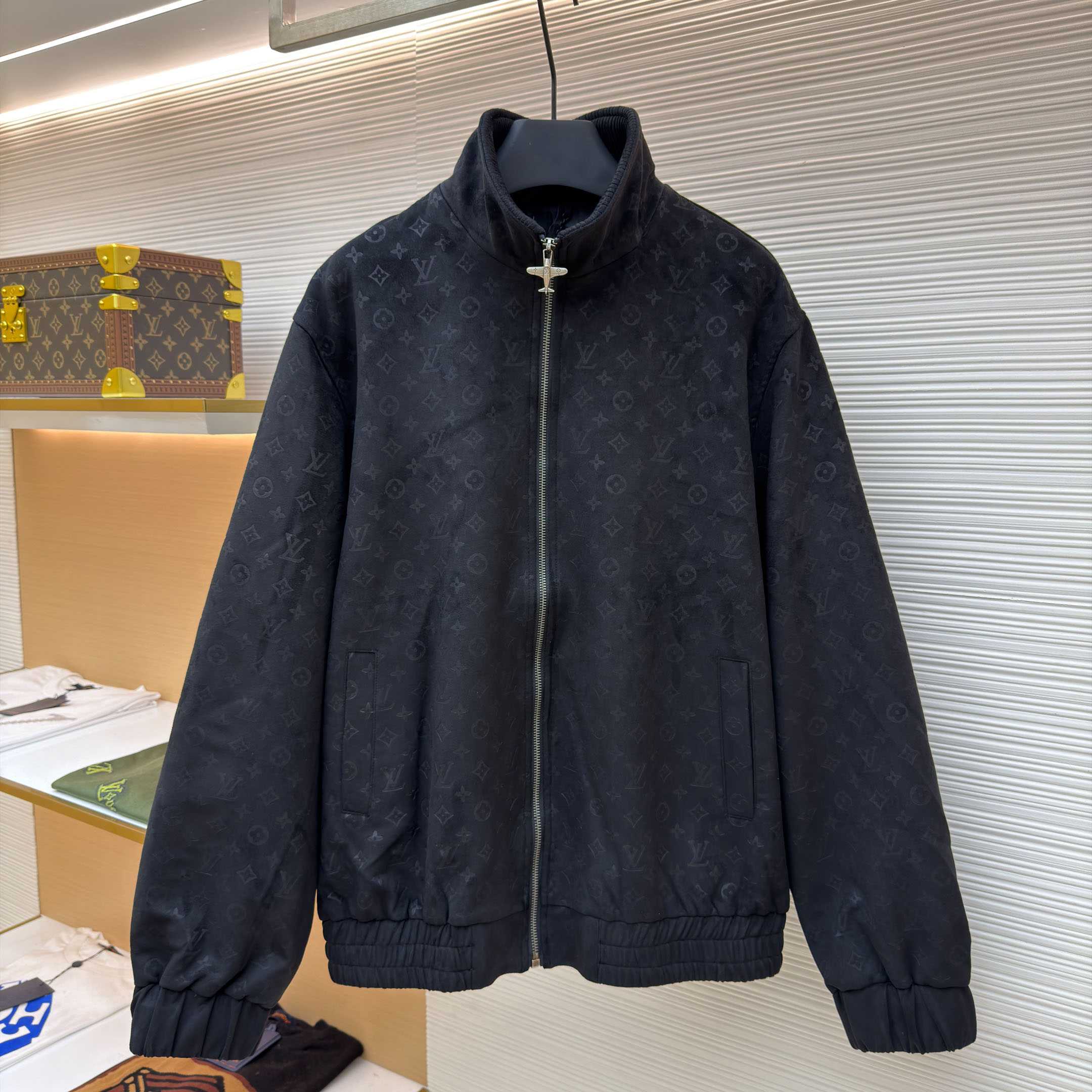 Louis Vuitton Monogram Debossed Suede Tracksuit Jacket 1AHBTW - DopestKickz