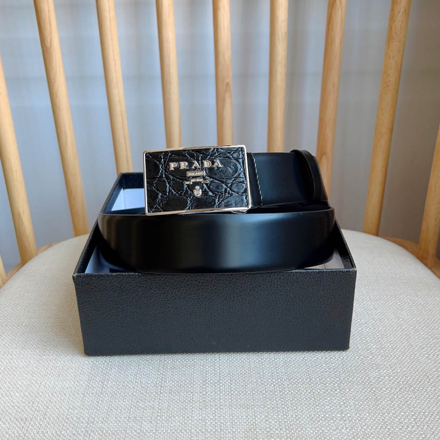 Prada Saffiano Leather Belt - DopestKickz