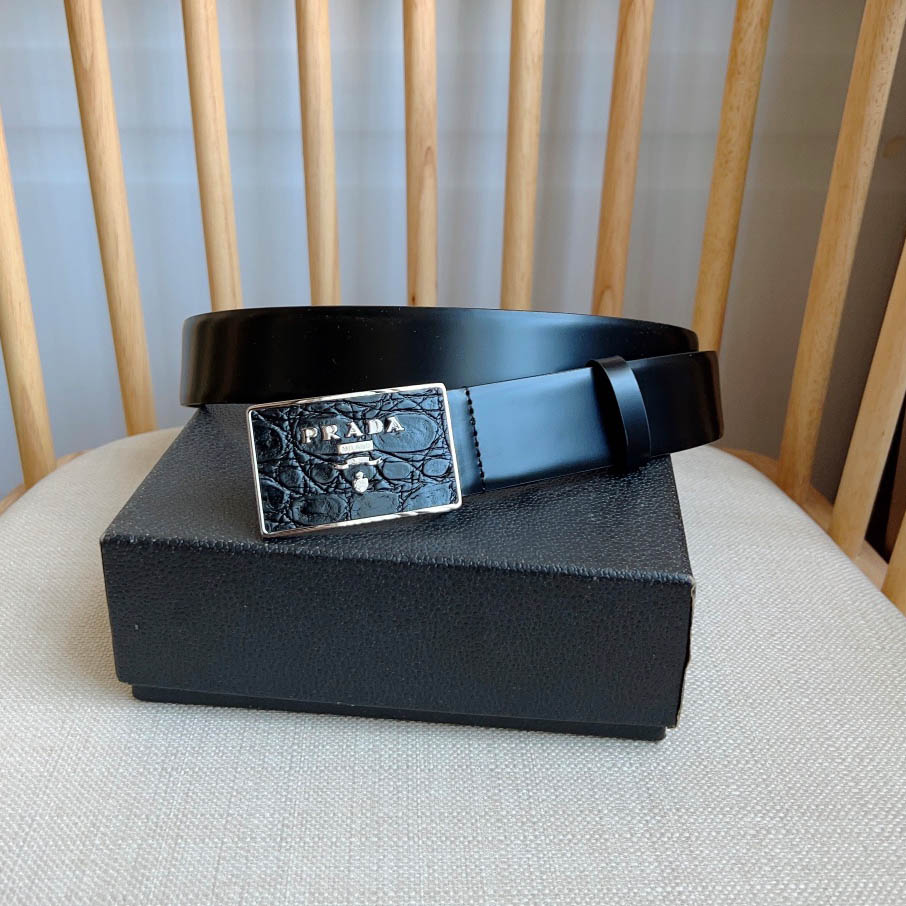 Prada Saffiano Leather Belt - DopestKickz