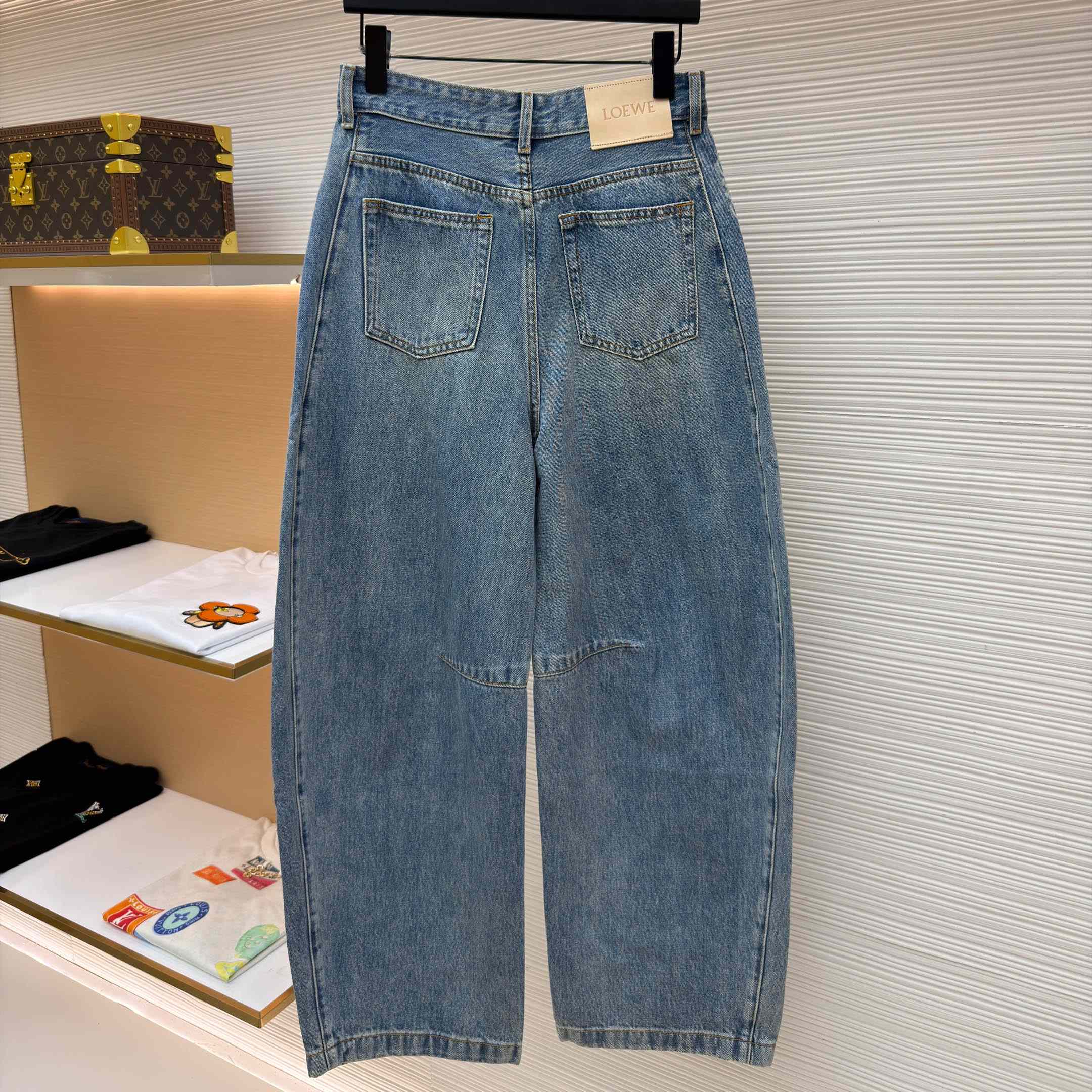 Loewe Anagram Barrel Jeans 'Washed Denim' - DopestKickz