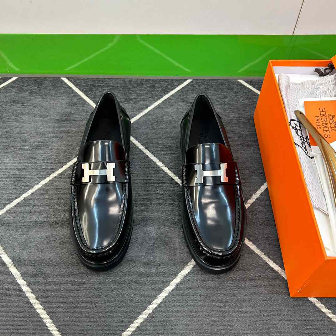 Hermes Faubourg Loafer Noir - DopestKickz