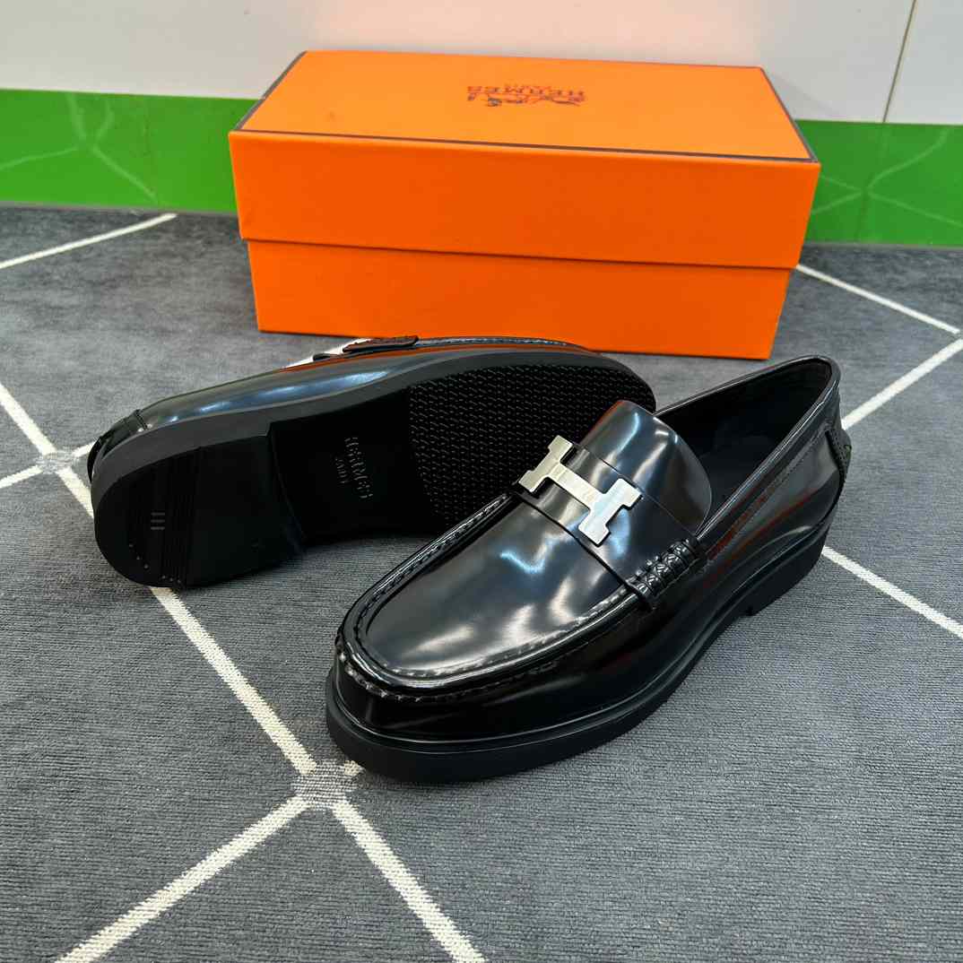 Hermes Faubourg Loafer Noir - DopestKickz