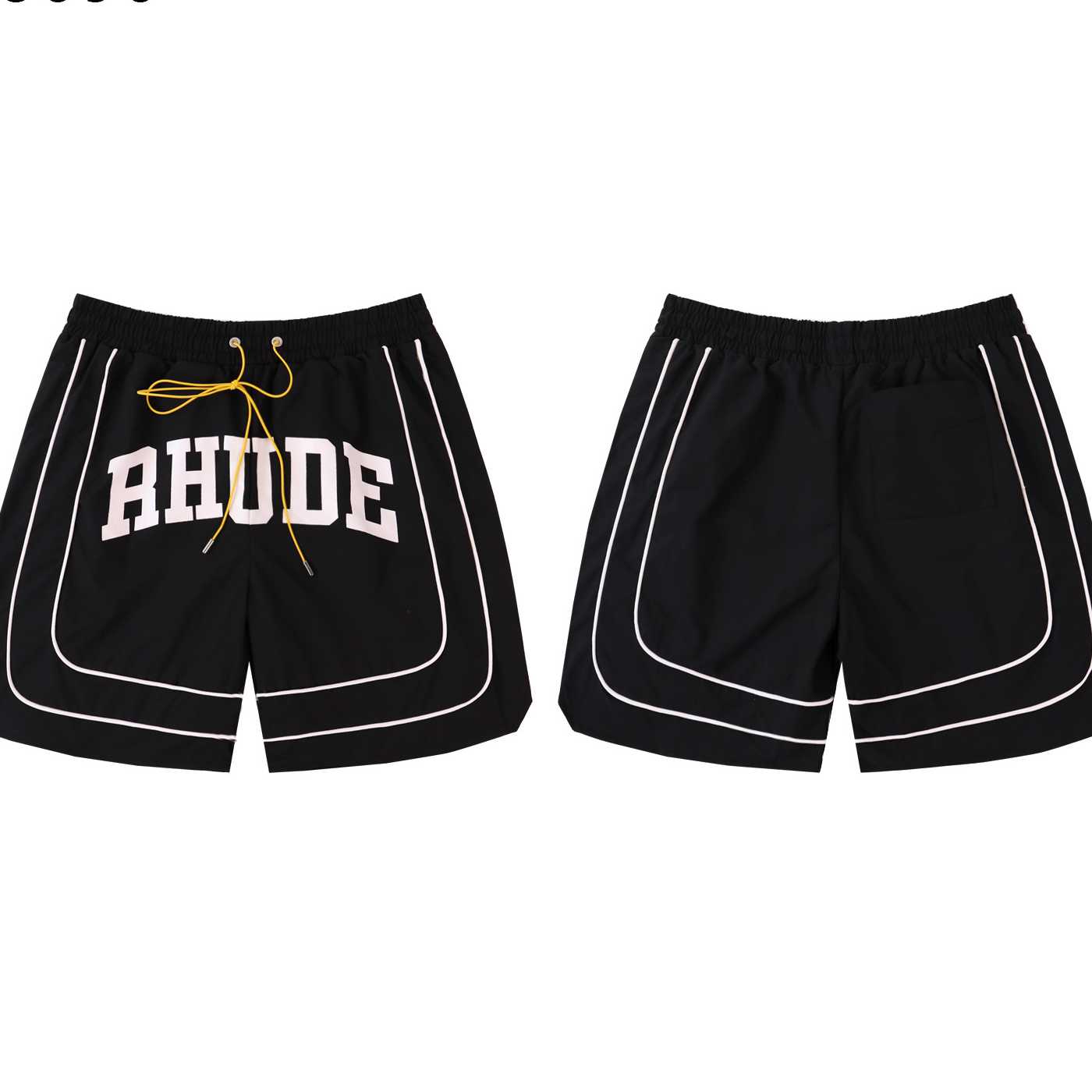 Rhude Baggy Collegiate Logo Short - DopestKickz