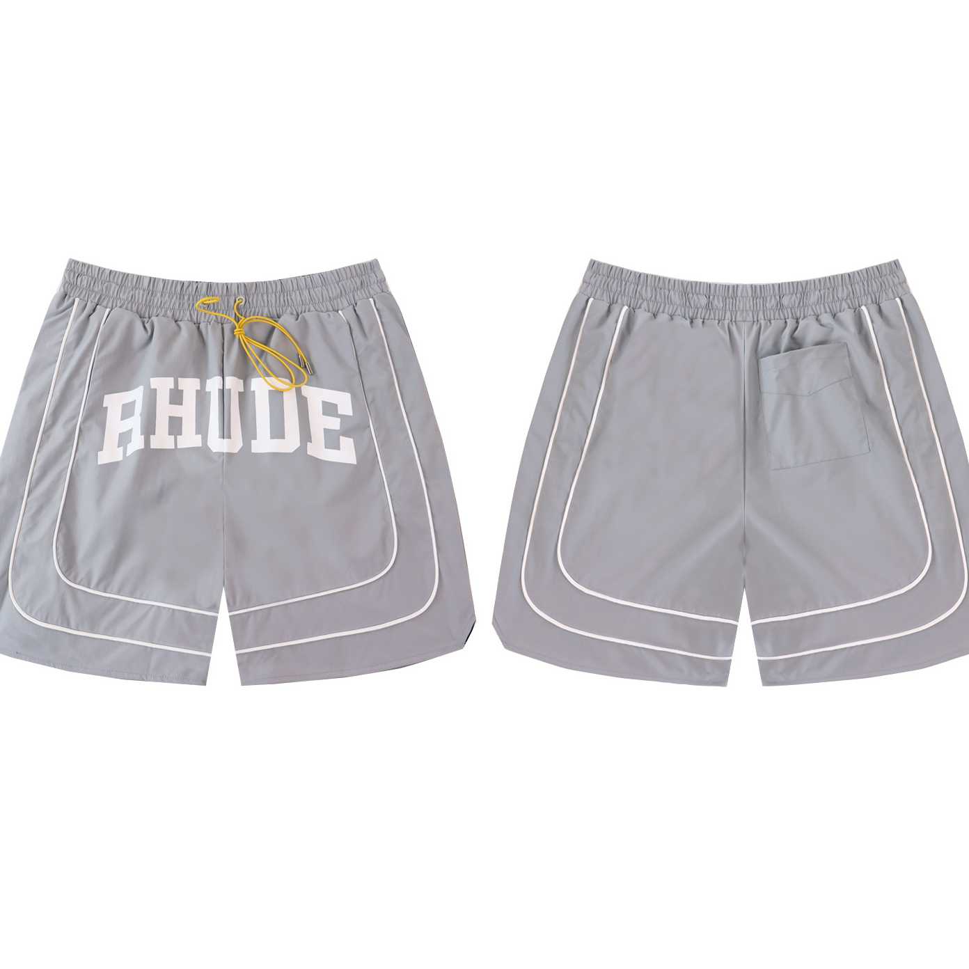 Rhude Baggy Collegiate Logo Short - DopestKickz