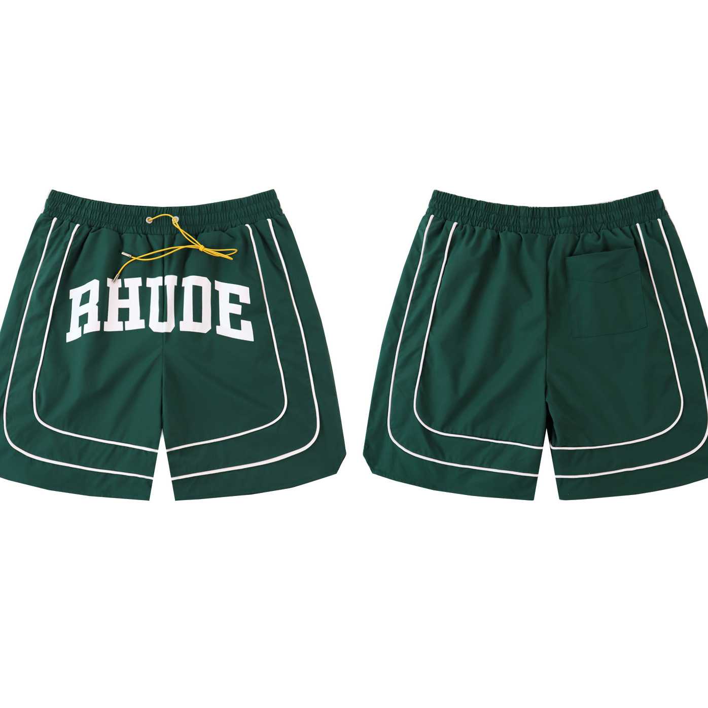 Rhude Baggy Collegiate Logo Short - DopestKickz