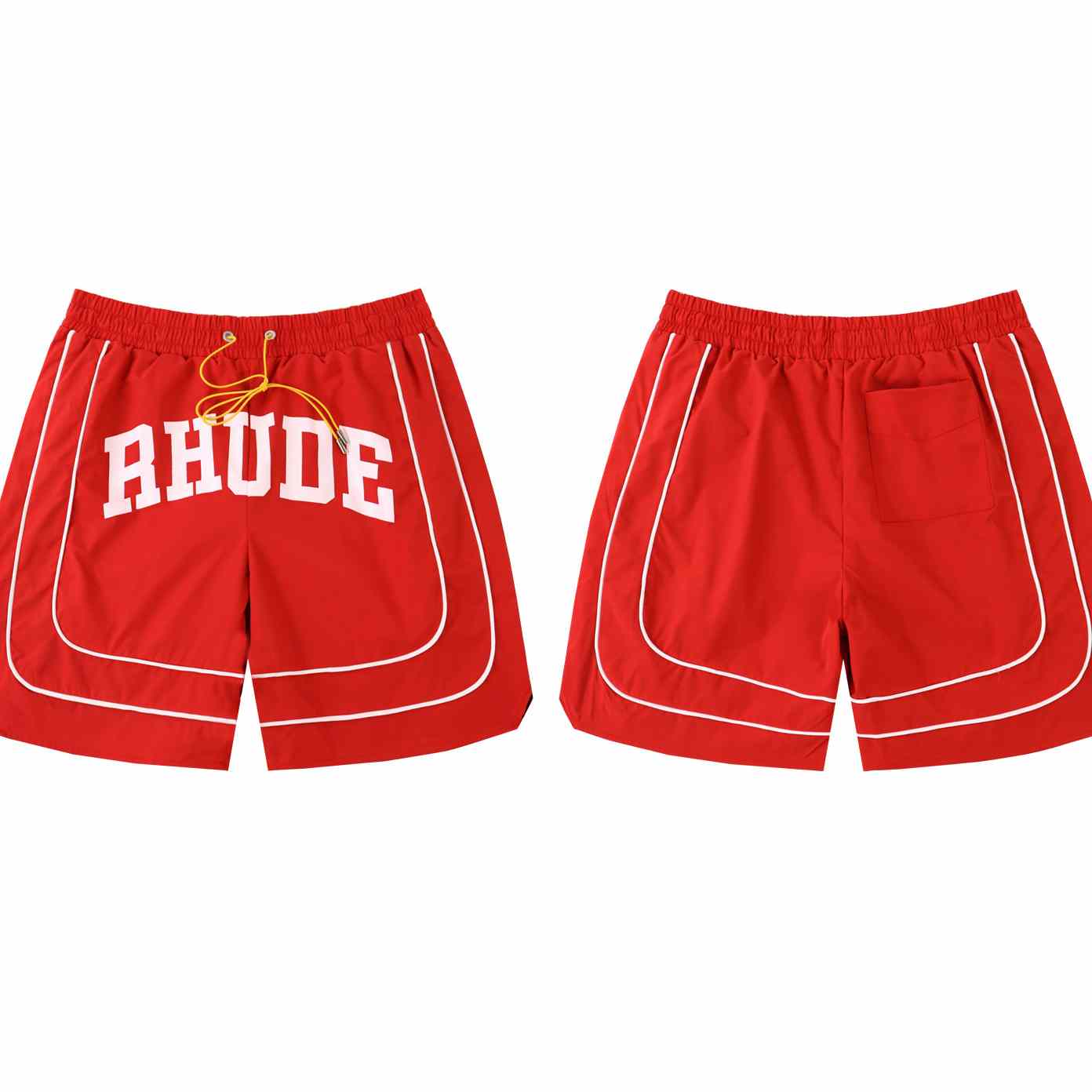 Rhude Baggy Collegiate Logo Short - DopestKickz