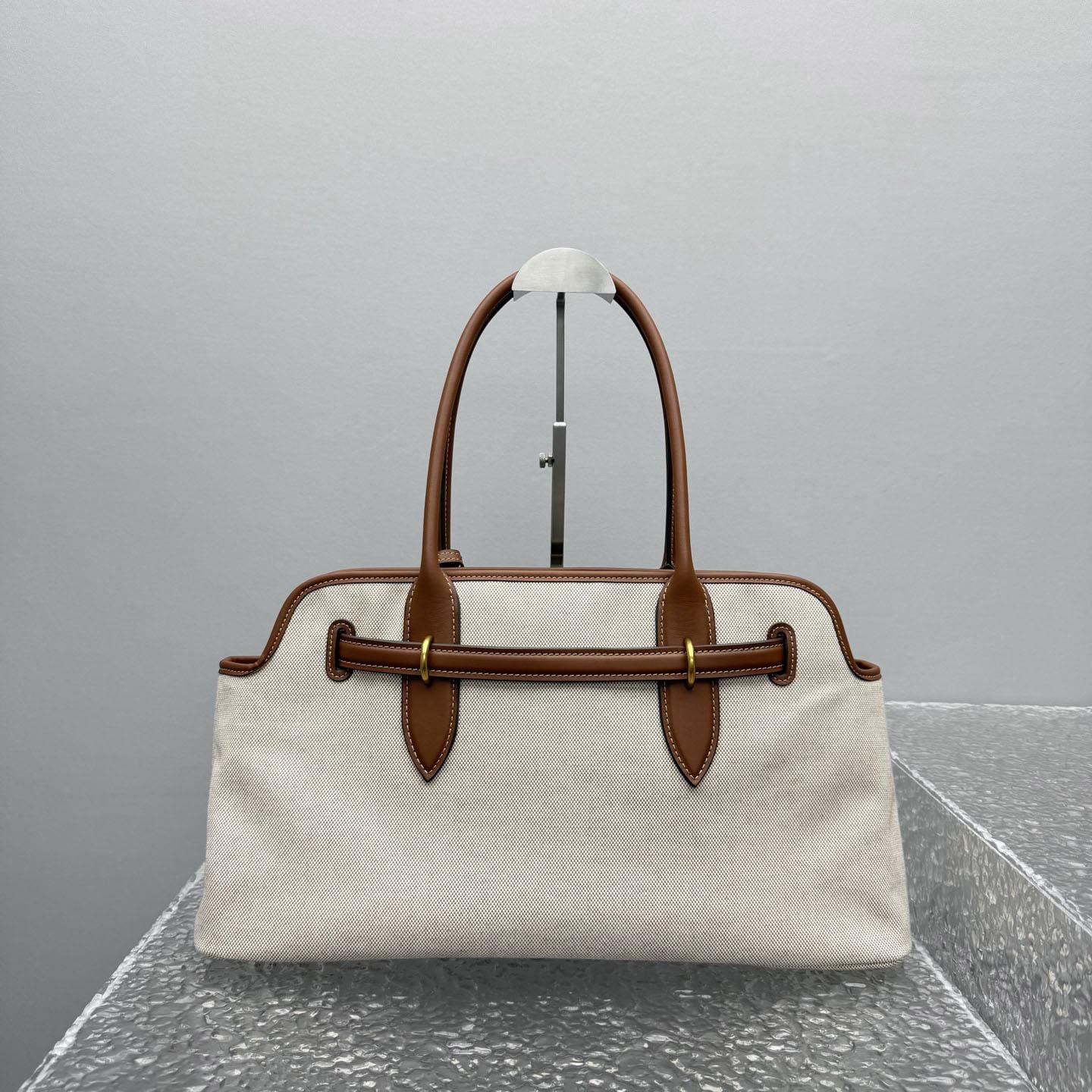 Miu Miu Aventure Canvas And Leather Bag - DopestKickz