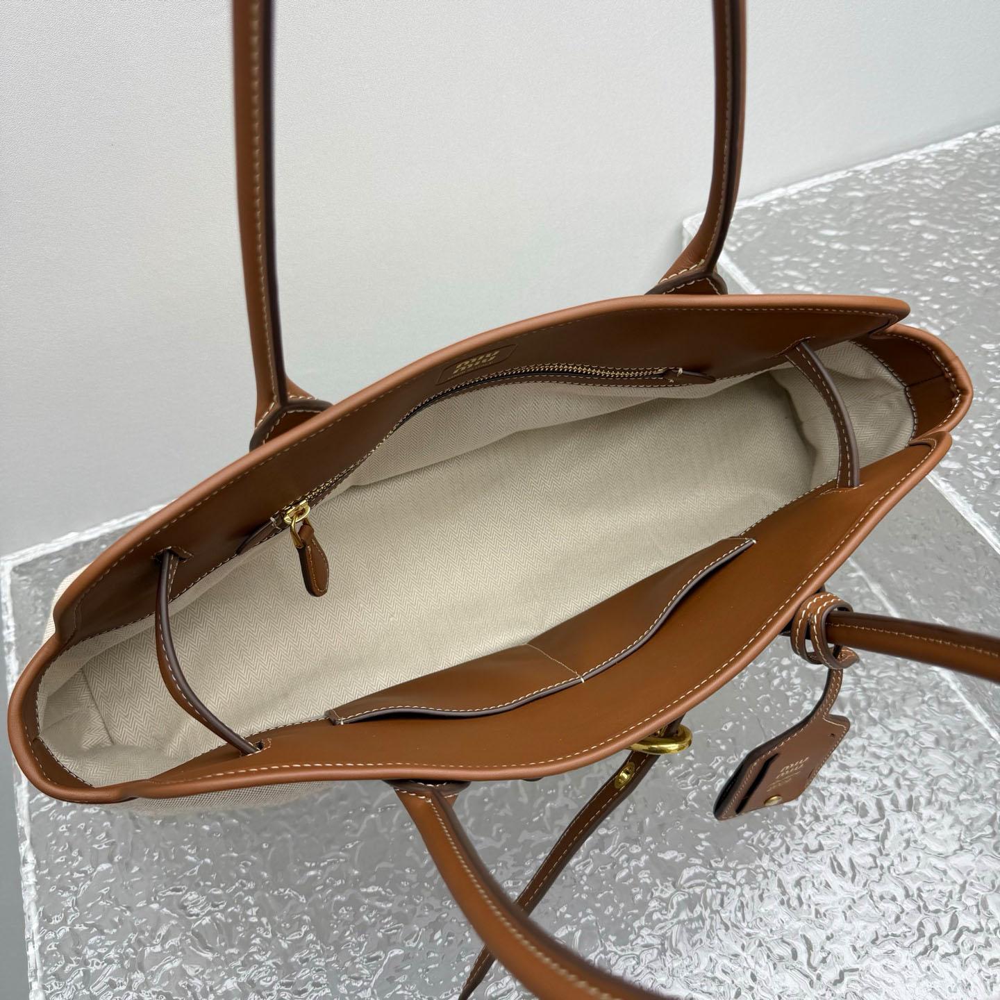 Miu Miu Aventure Canvas And Leather Bag - DopestKickz