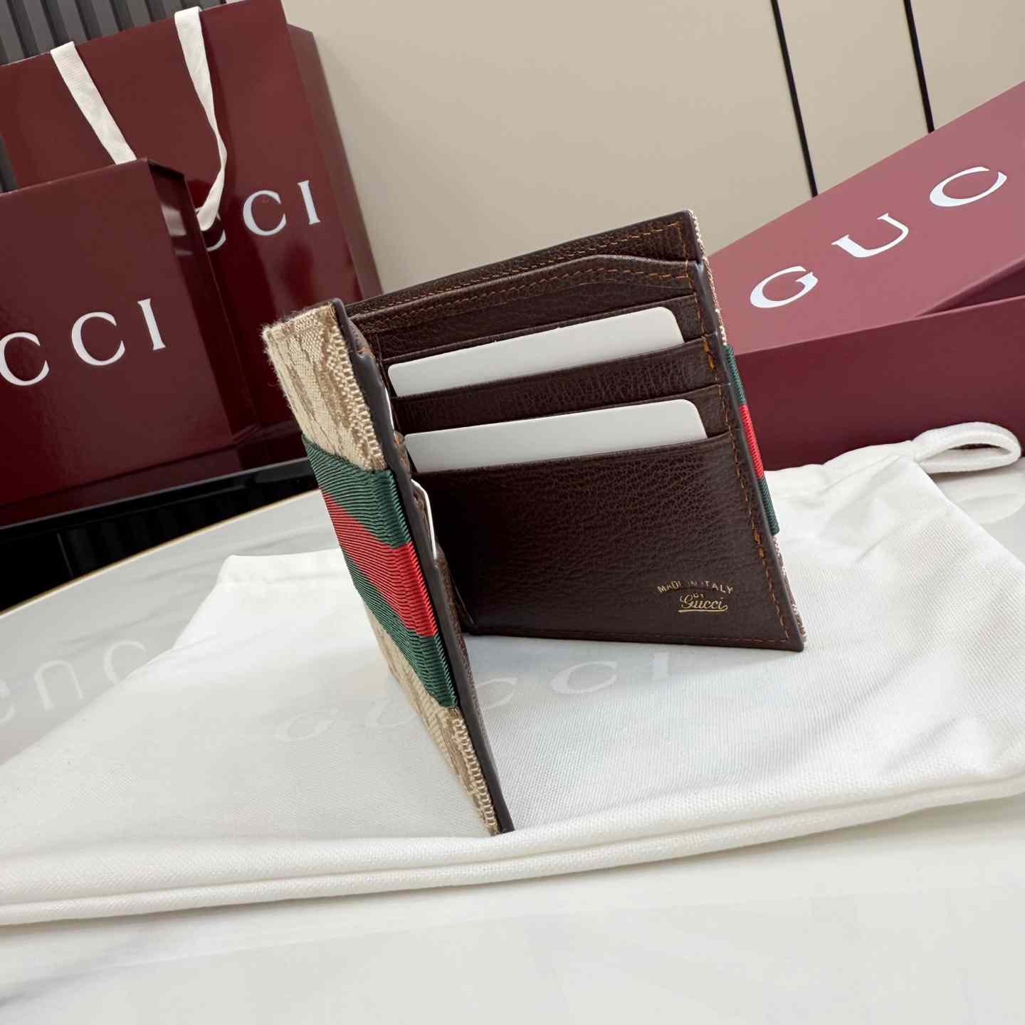 Gucci Bi-fold Wallet With Web - DopestKickz