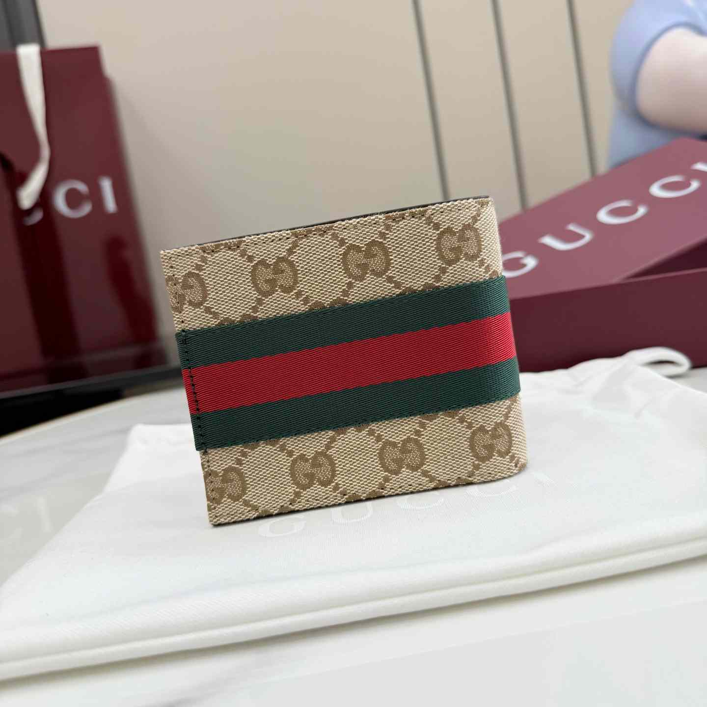 Gucci Bi-fold Wallet With Web - DopestKickz