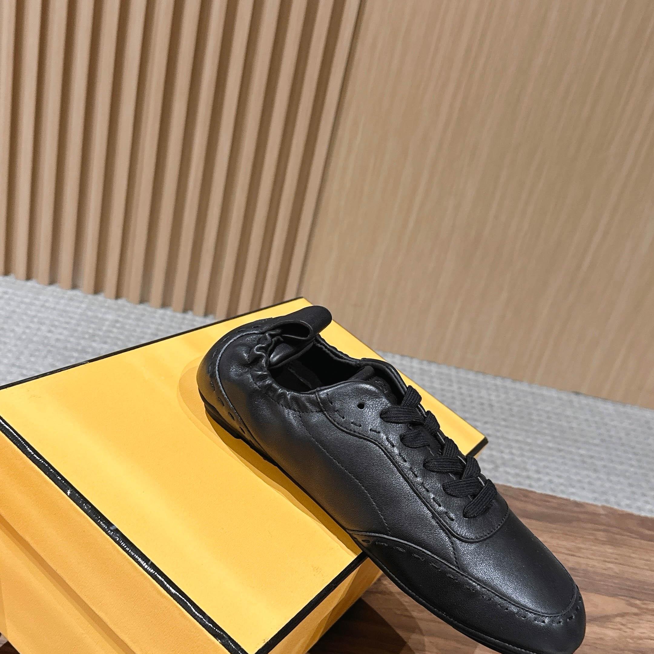 Fendi Black Leather Low-Tops Sneakers - DopestKickz
