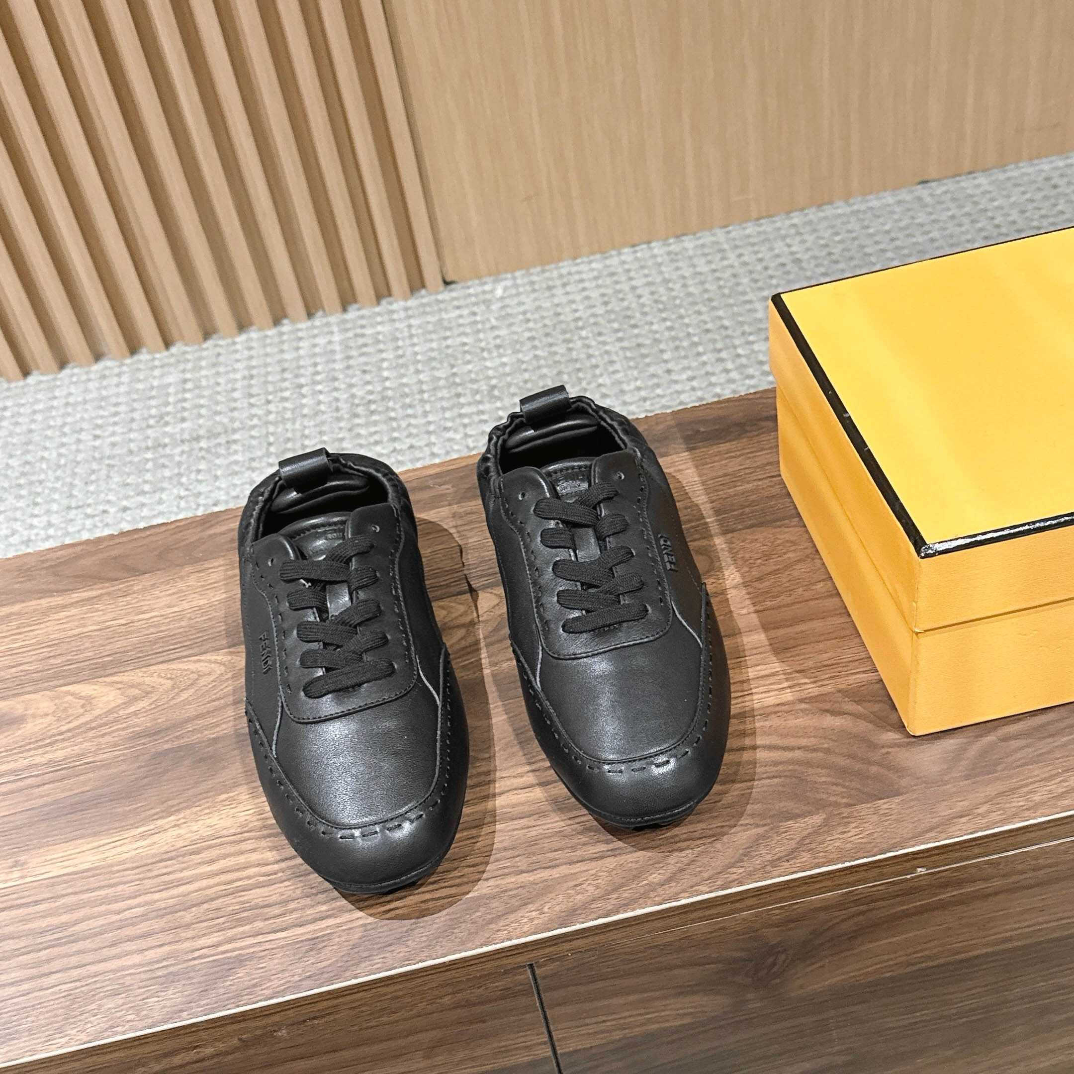 Fendi Black Leather Low-Tops Sneakers - DopestKickz