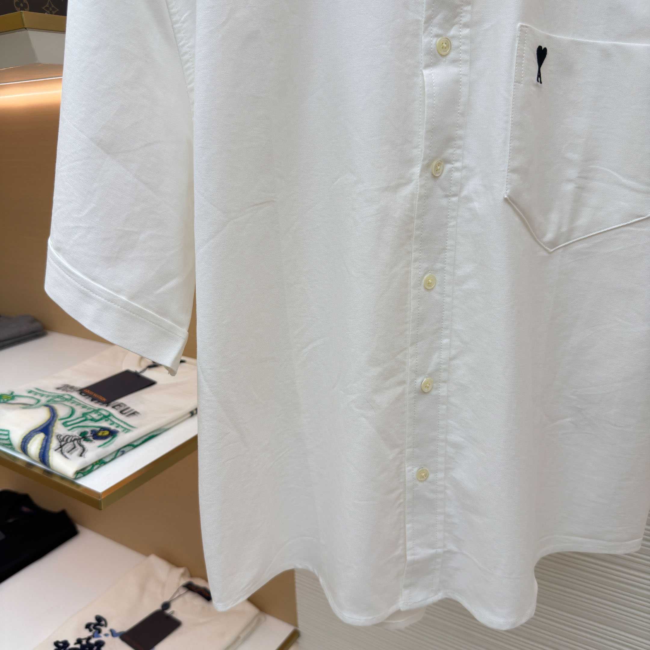 AMI Paris Ami Button-Down Short-Sleeve Shirt - DopestKickz