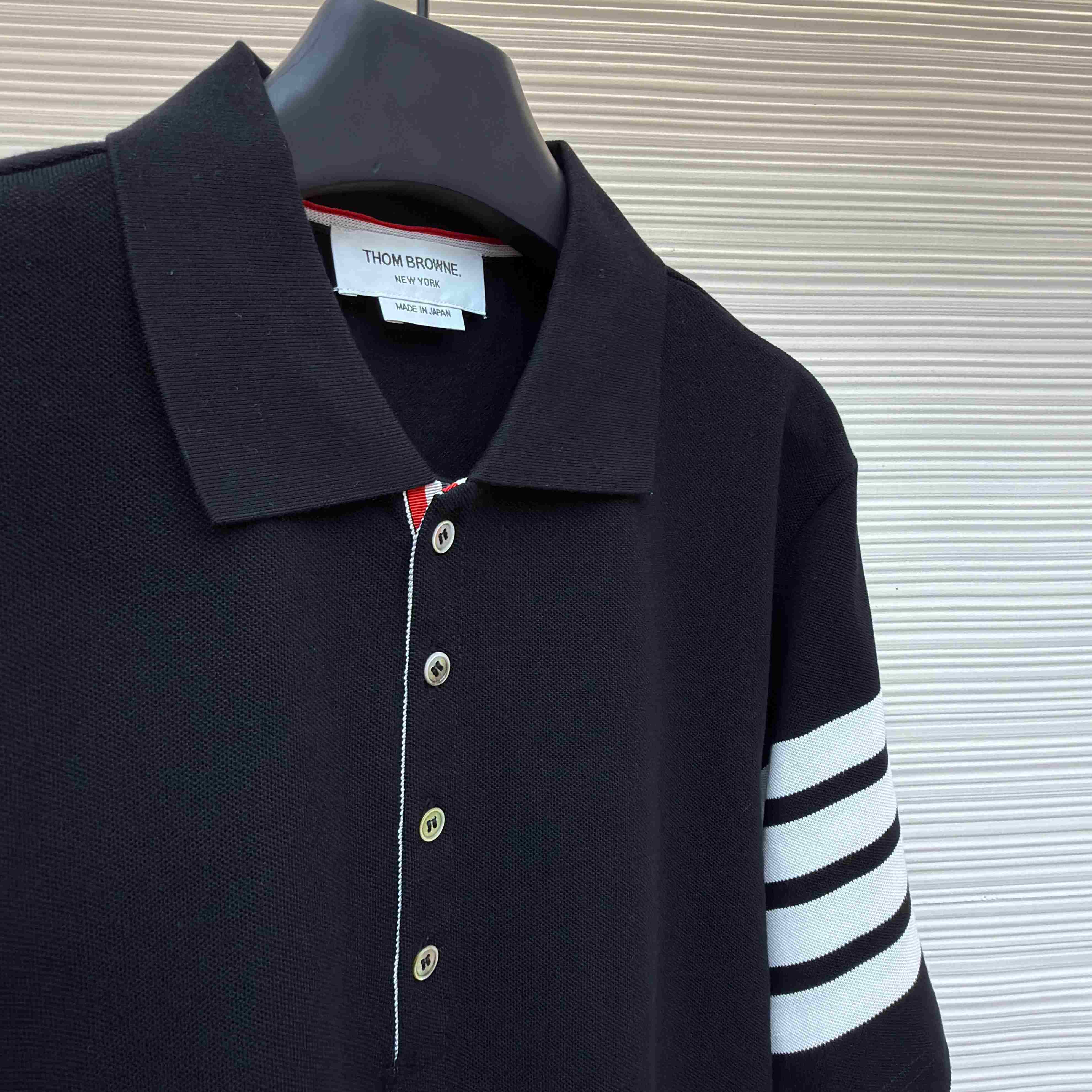 Thom Browne Classic Pique 4-Bar Short Sleeve Polo   - DopestKickz