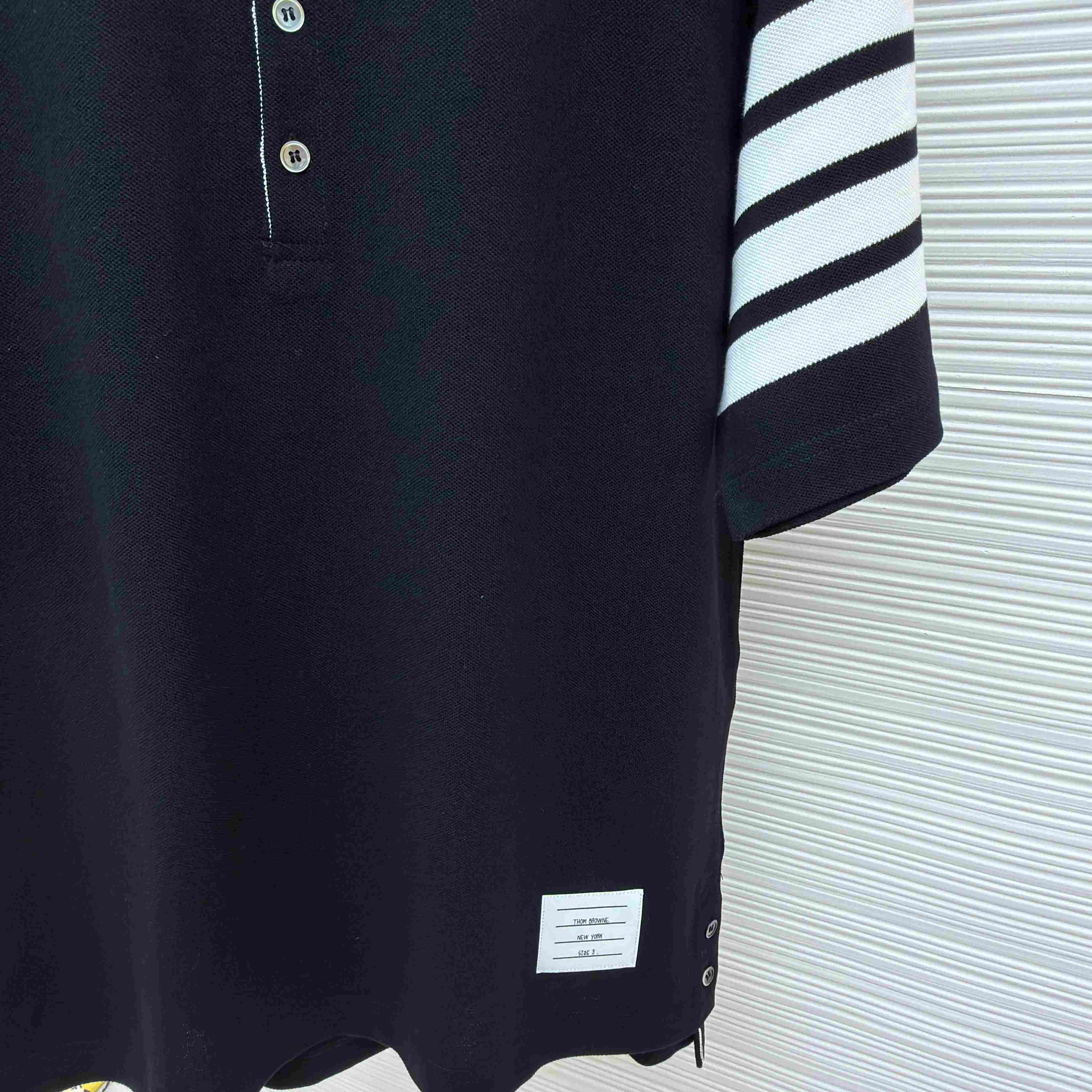 Thom Browne Classic Pique 4-Bar Short Sleeve Polo   - DopestKickz