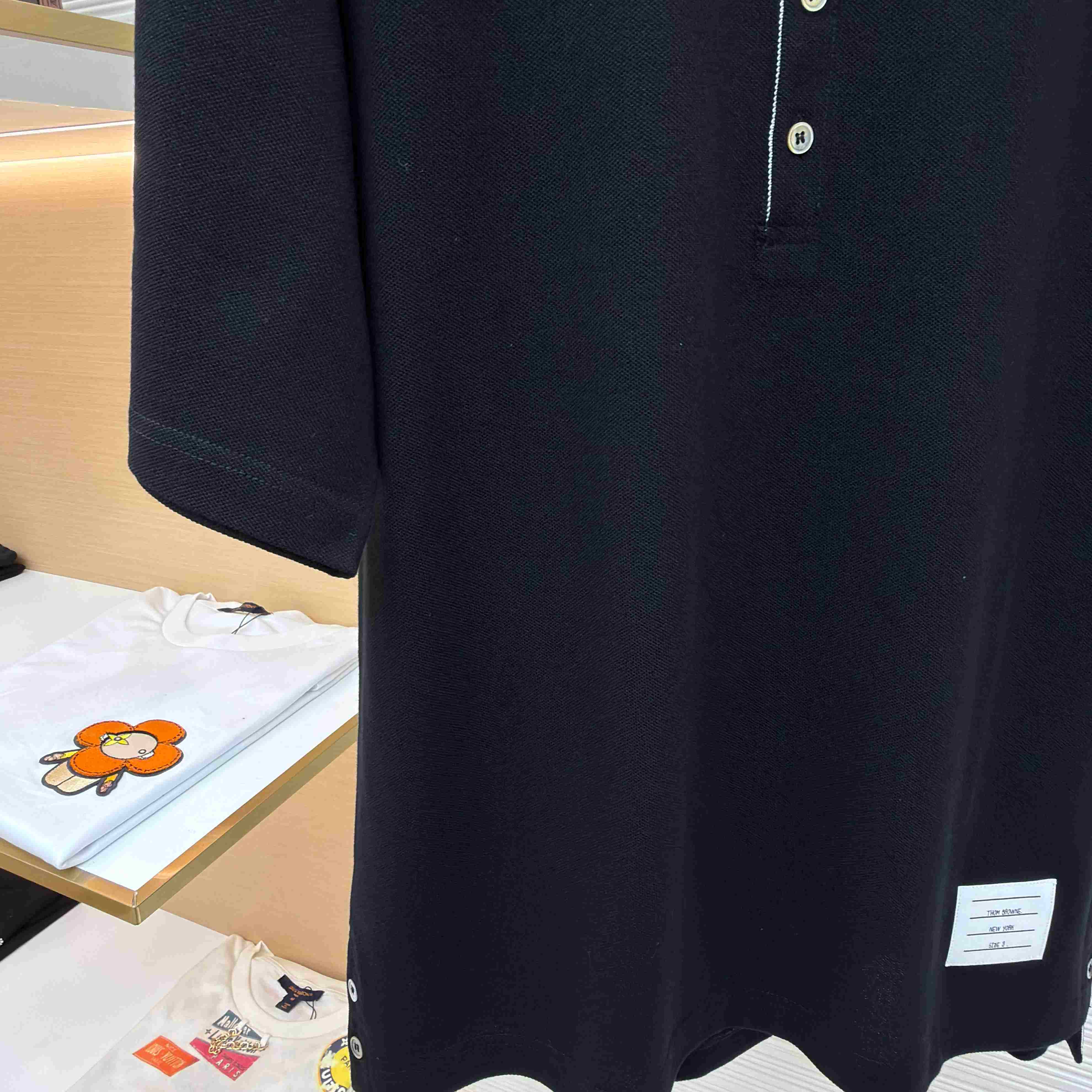 Thom Browne Classic Pique 4-Bar Short Sleeve Polo   - DopestKickz