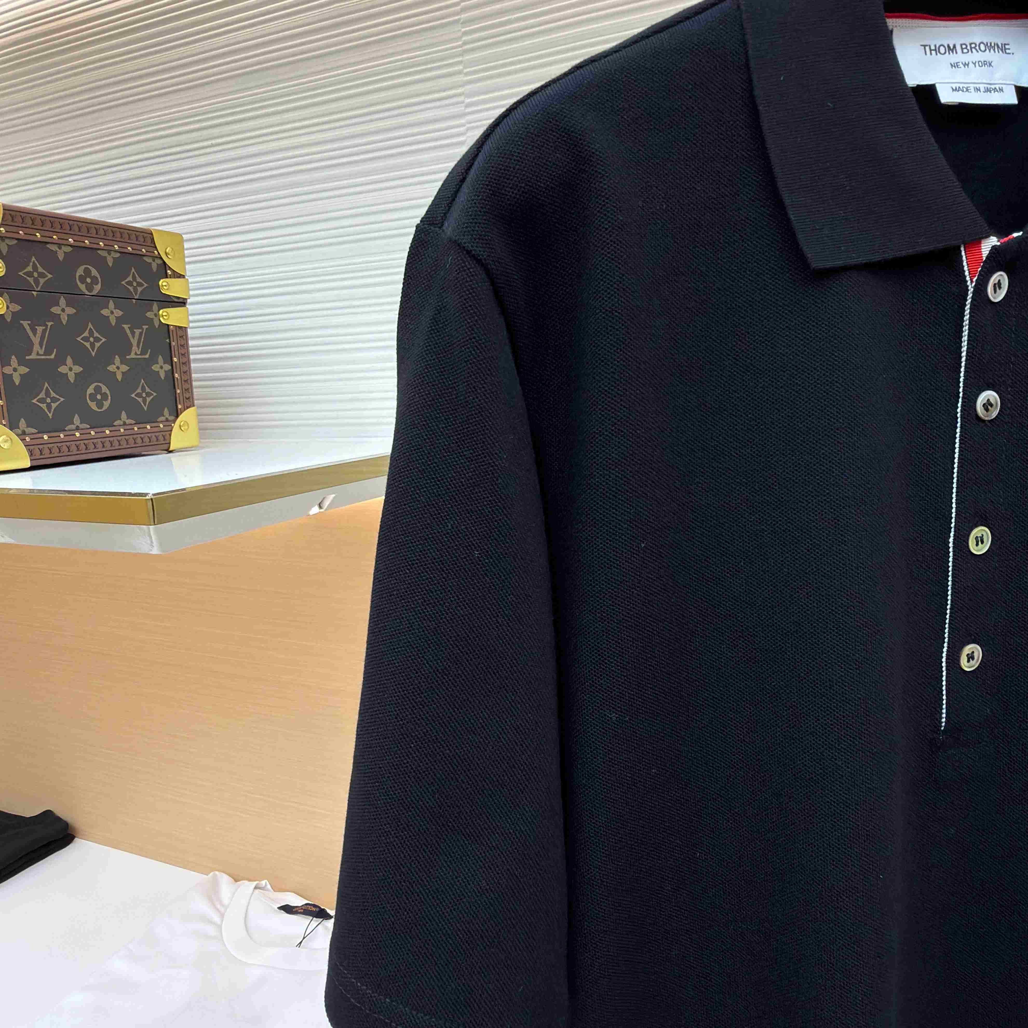 Thom Browne Classic Pique 4-Bar Short Sleeve Polo   - DopestKickz