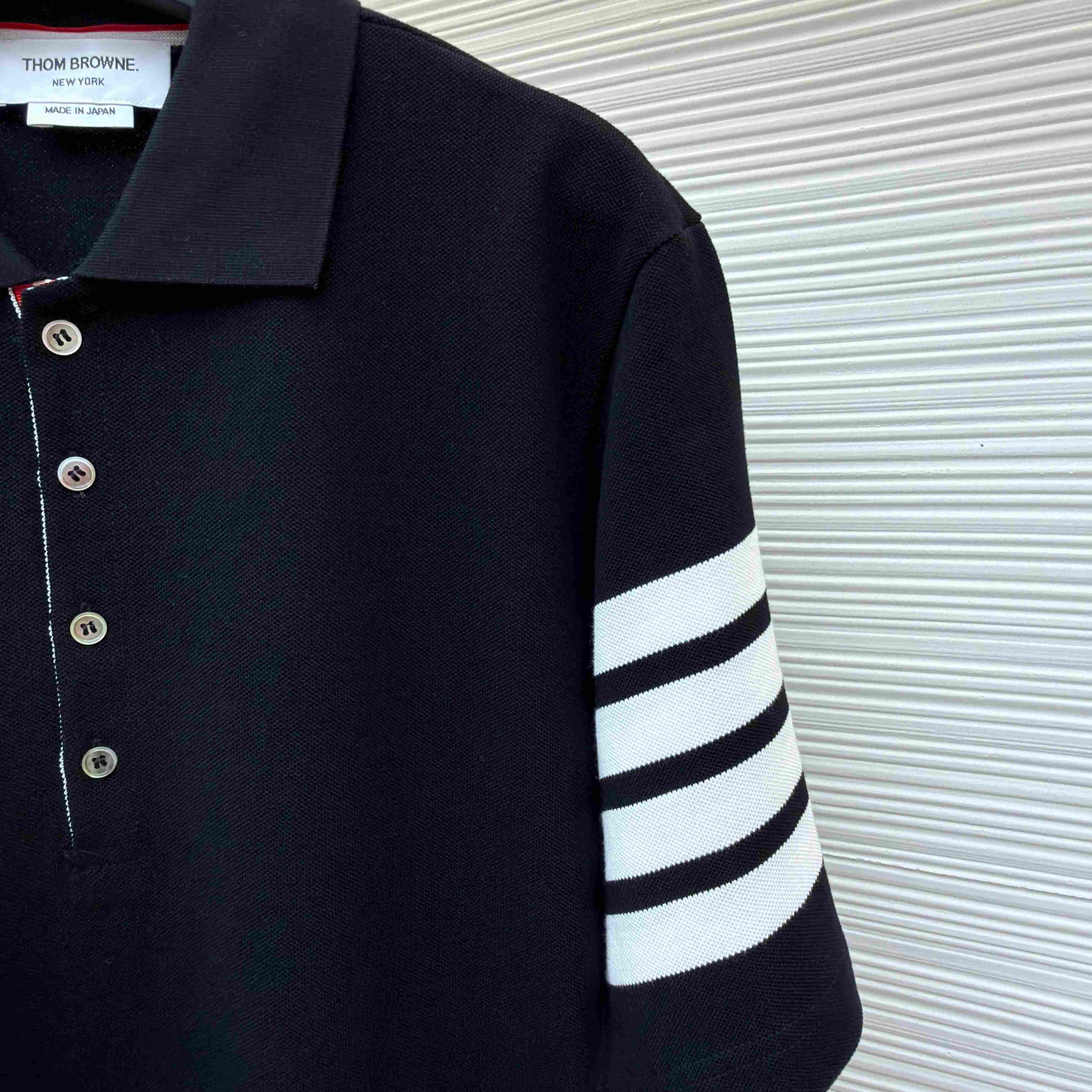 Thom Browne Classic Pique 4-Bar Short Sleeve Polo   - DopestKickz