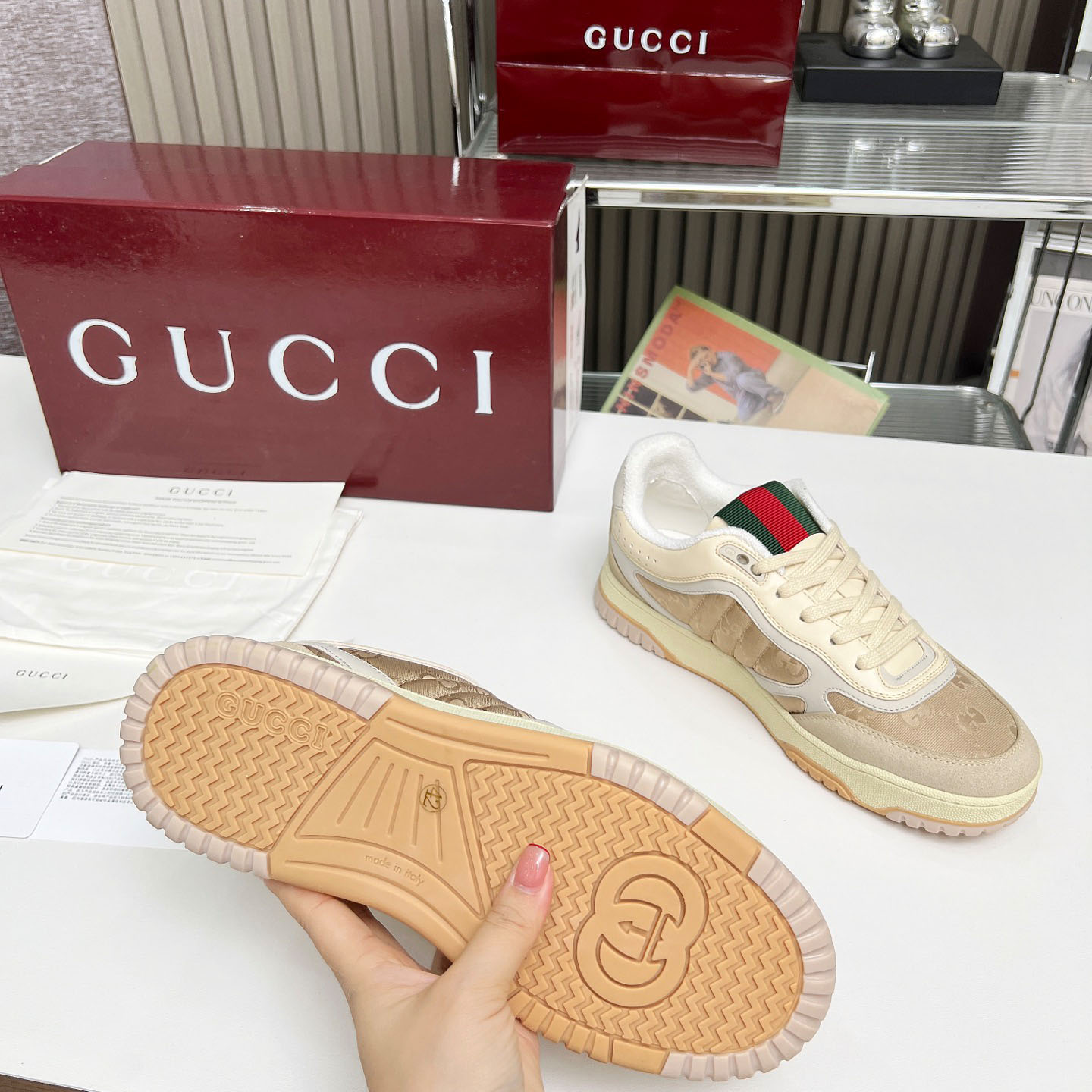 Gucci Re-Web Sneakers - DopestKickz