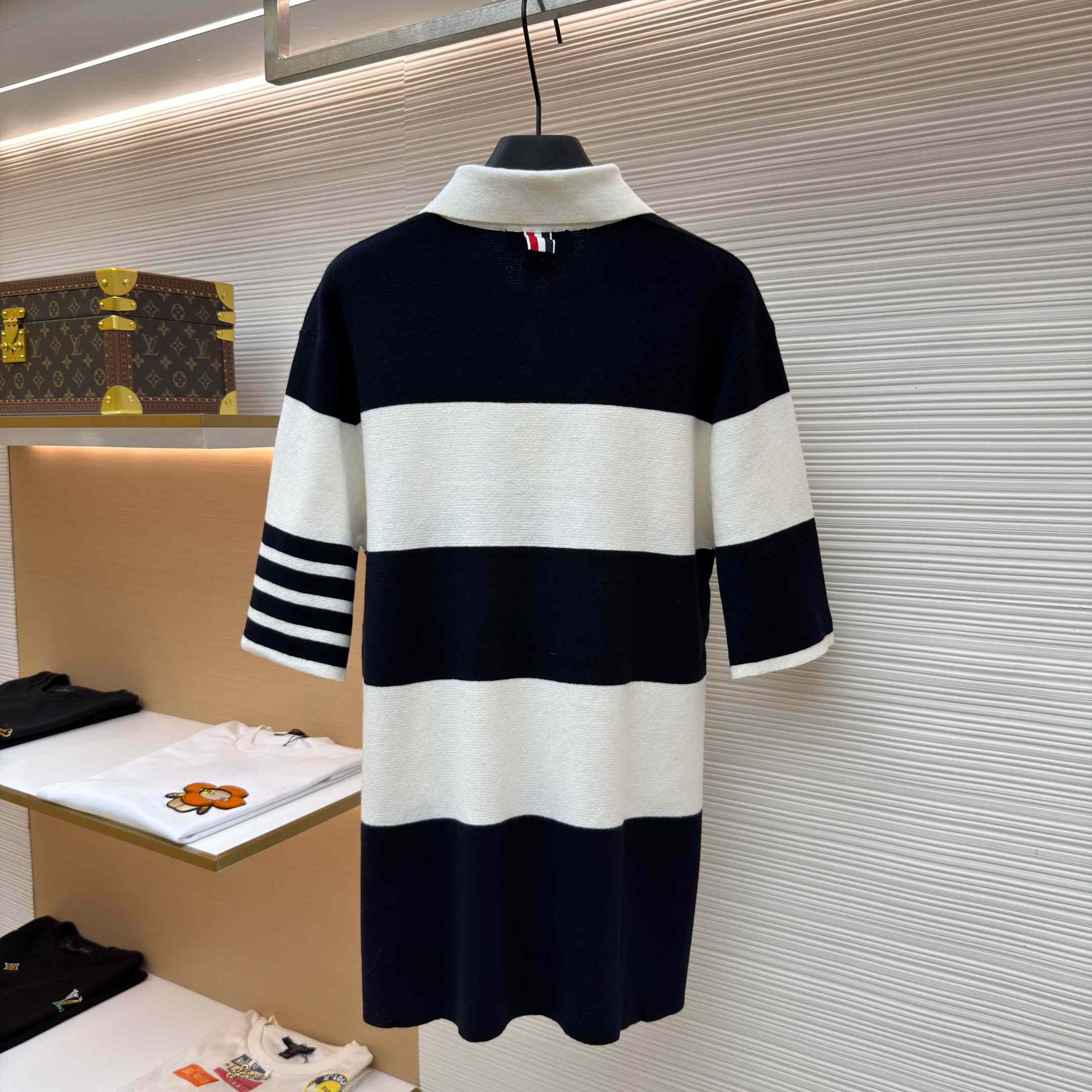 Thom Browne Striped Polo Shirt - DopestKickz