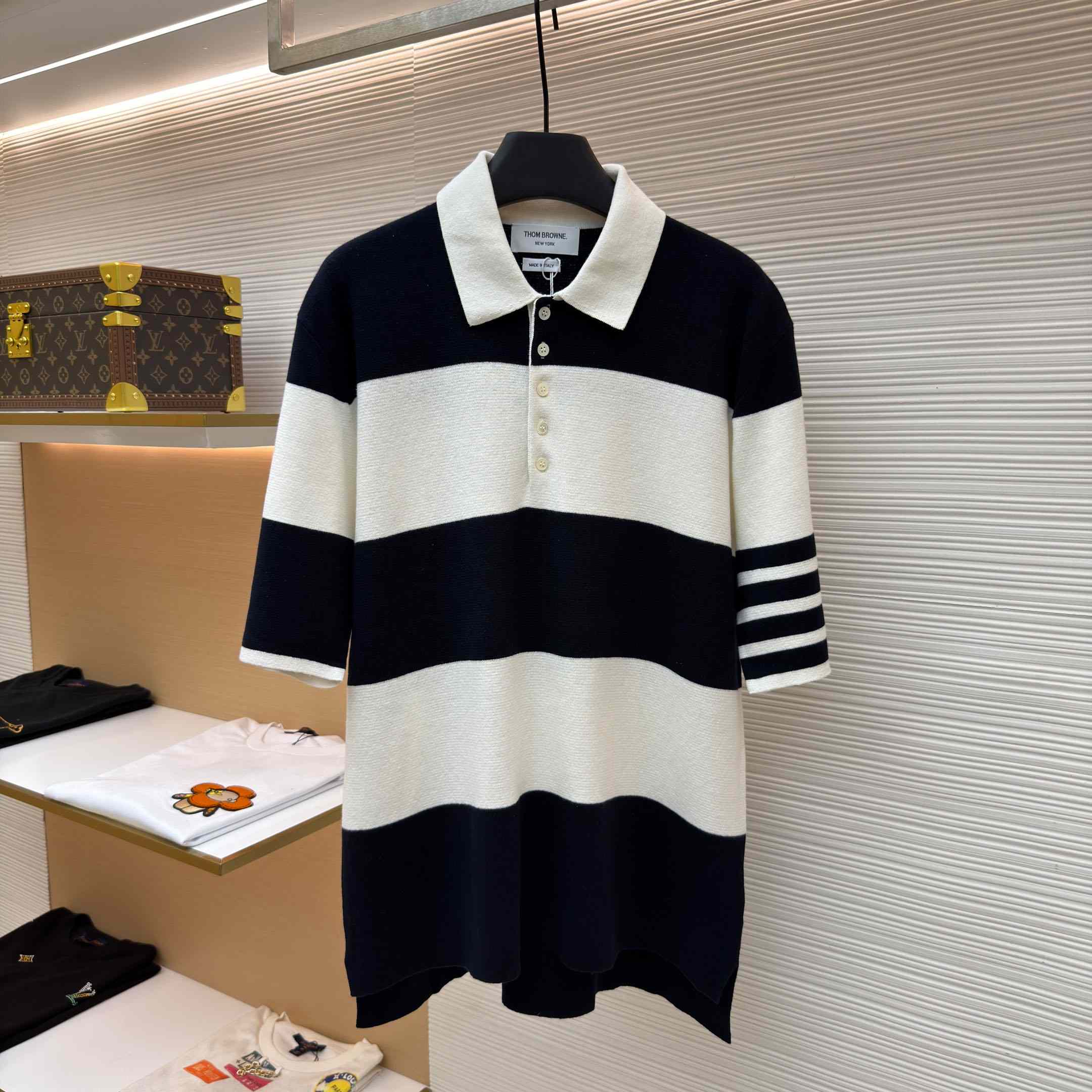 Thom Browne Striped Polo Shirt - DopestKickz