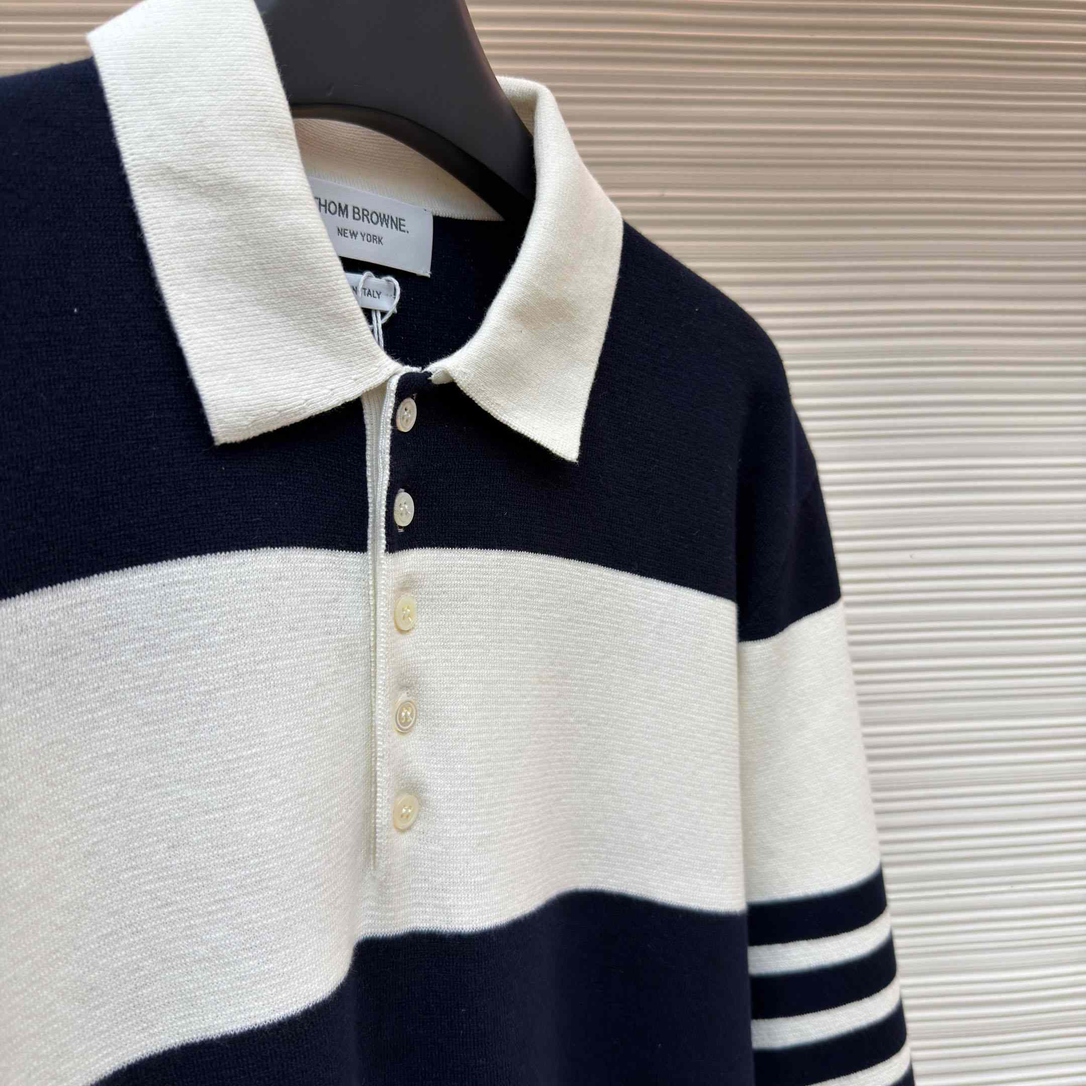 Thom Browne Striped Polo Shirt - DopestKickz