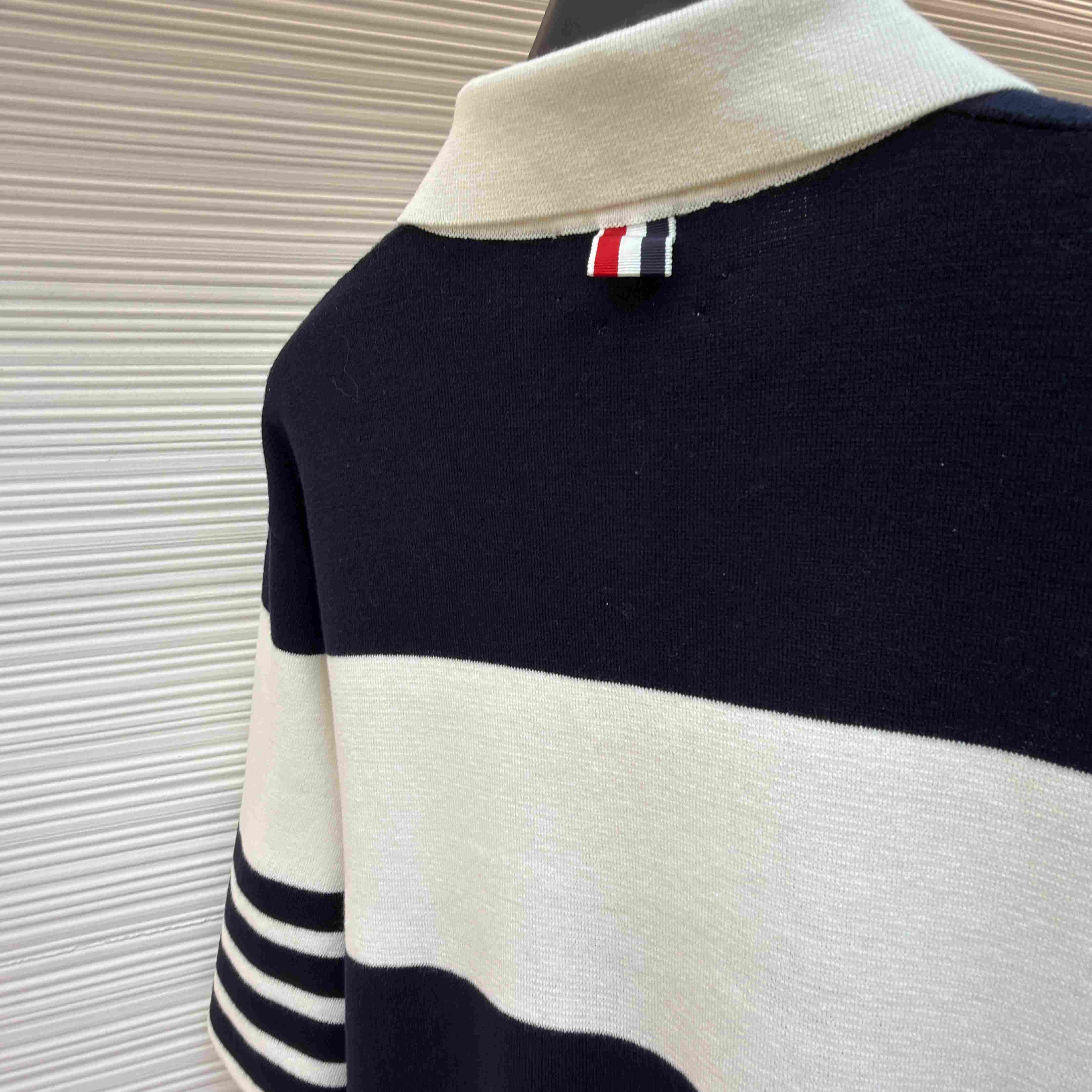 Thom Browne Striped Polo Shirt - DopestKickz