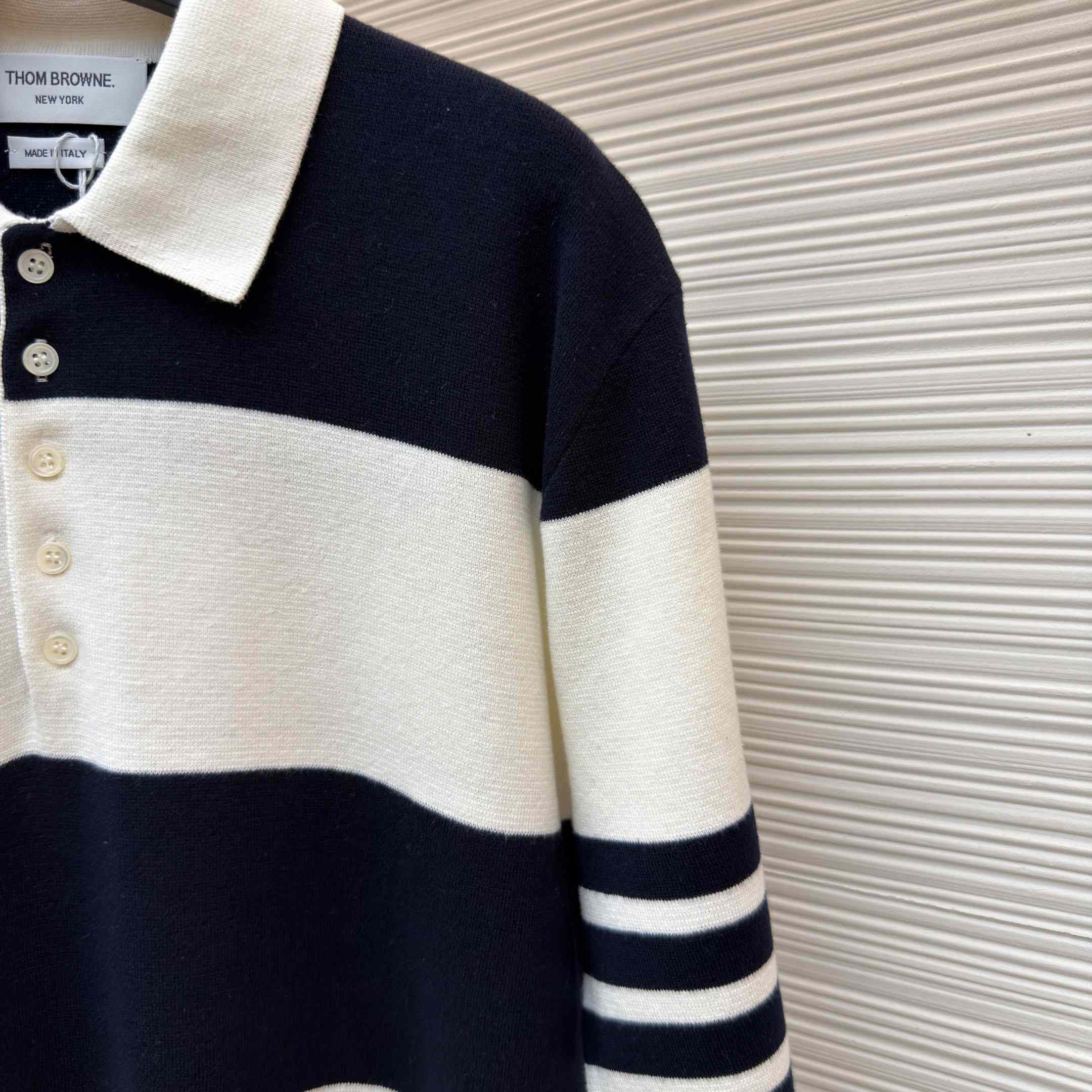 Thom Browne Striped Polo Shirt - DopestKickz