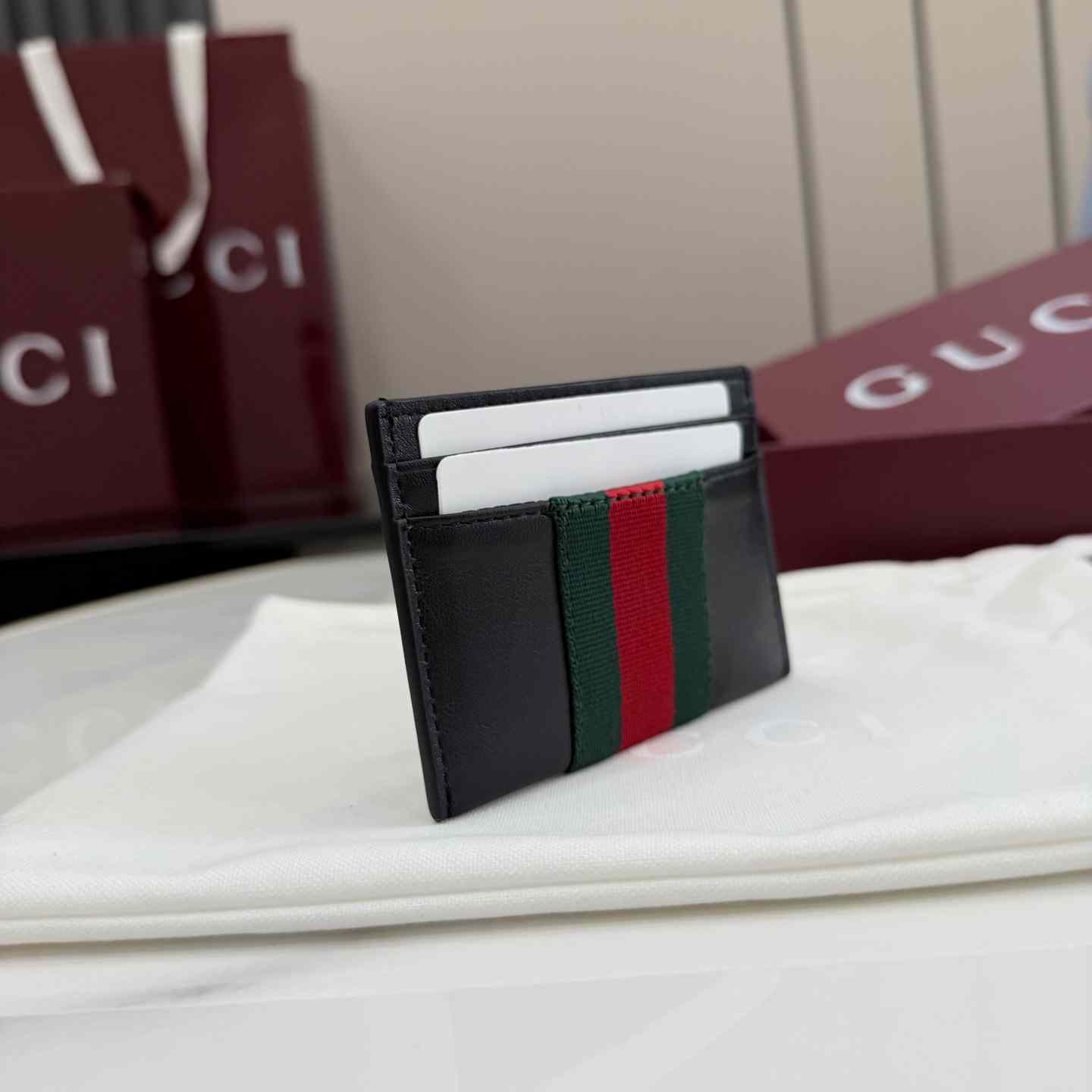 Gucci Web Trademark Card Case - DopestKickz