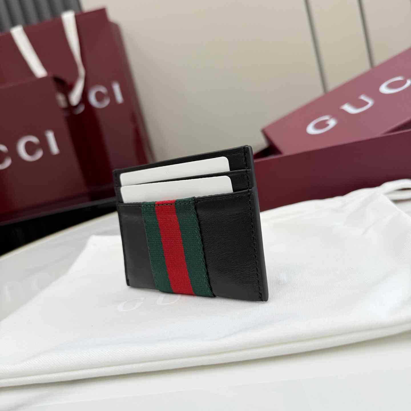 Gucci Web Trademark Card Case - DopestKickz