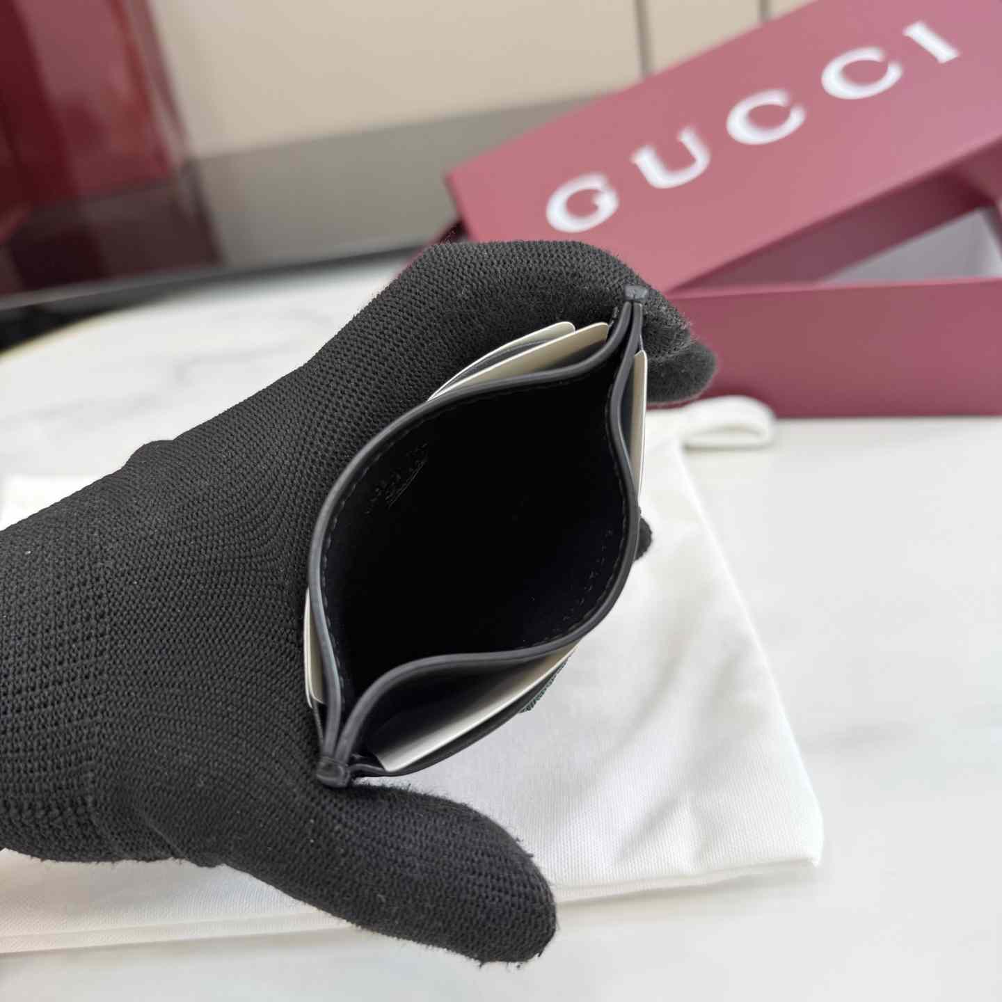 Gucci Web Trademark Card Case - DopestKickz