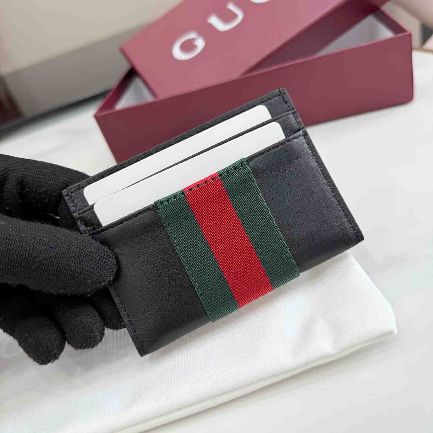 Gucci Web Trademark Card Case - DopestKickz