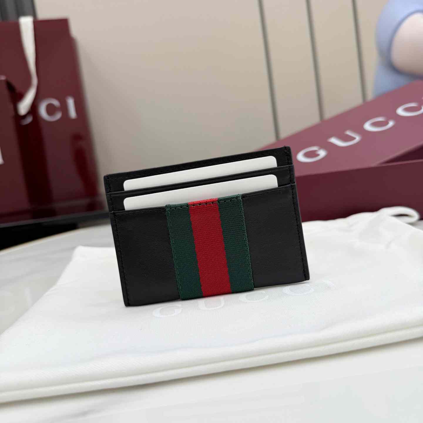 Gucci Web Trademark Card Case - DopestKickz