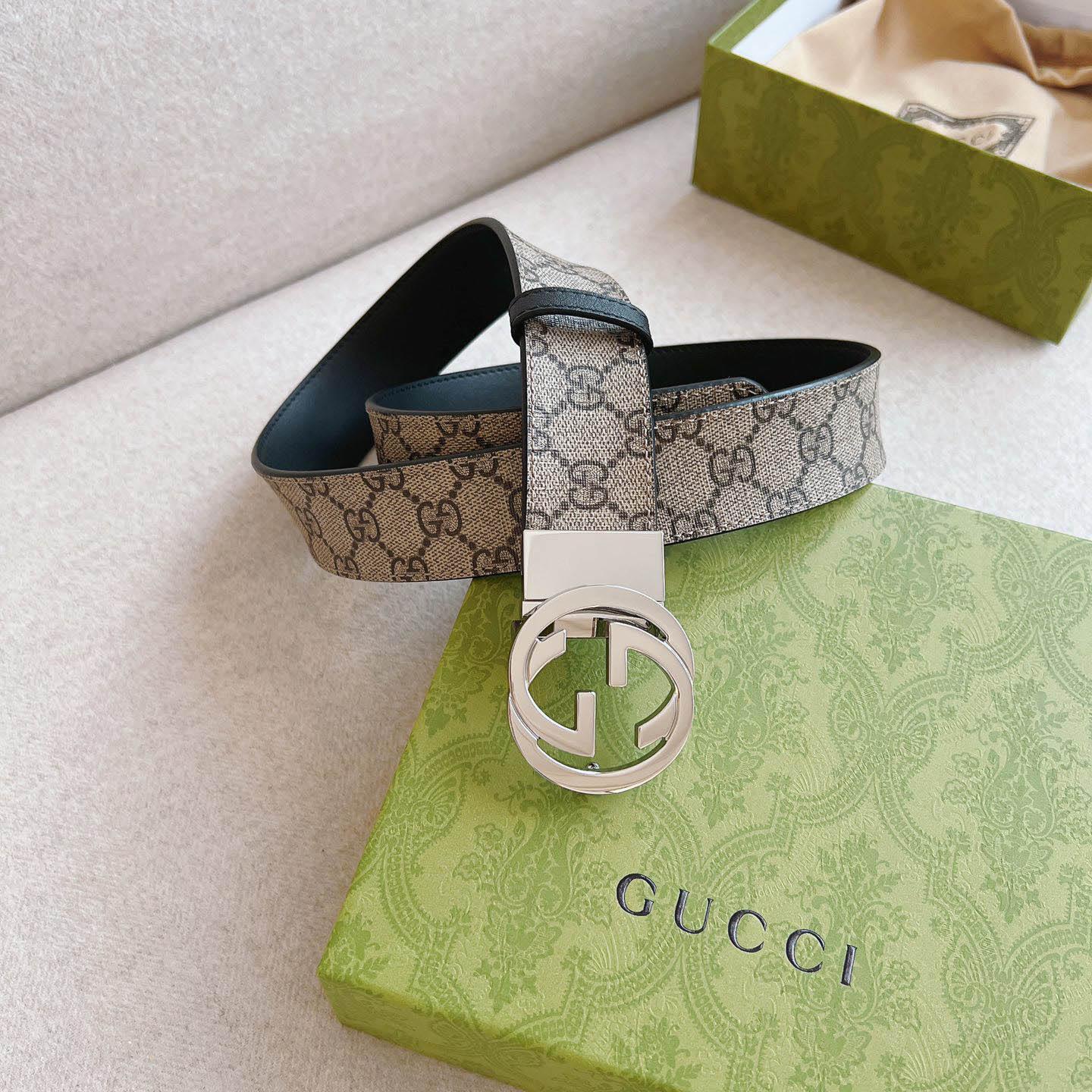 Gucci  Reversible Belt With Interlocking G Buckle - DopestKickz