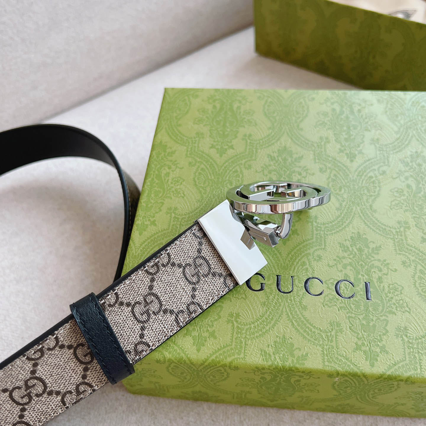 Gucci  Reversible Belt With Interlocking G Buckle - DopestKickz