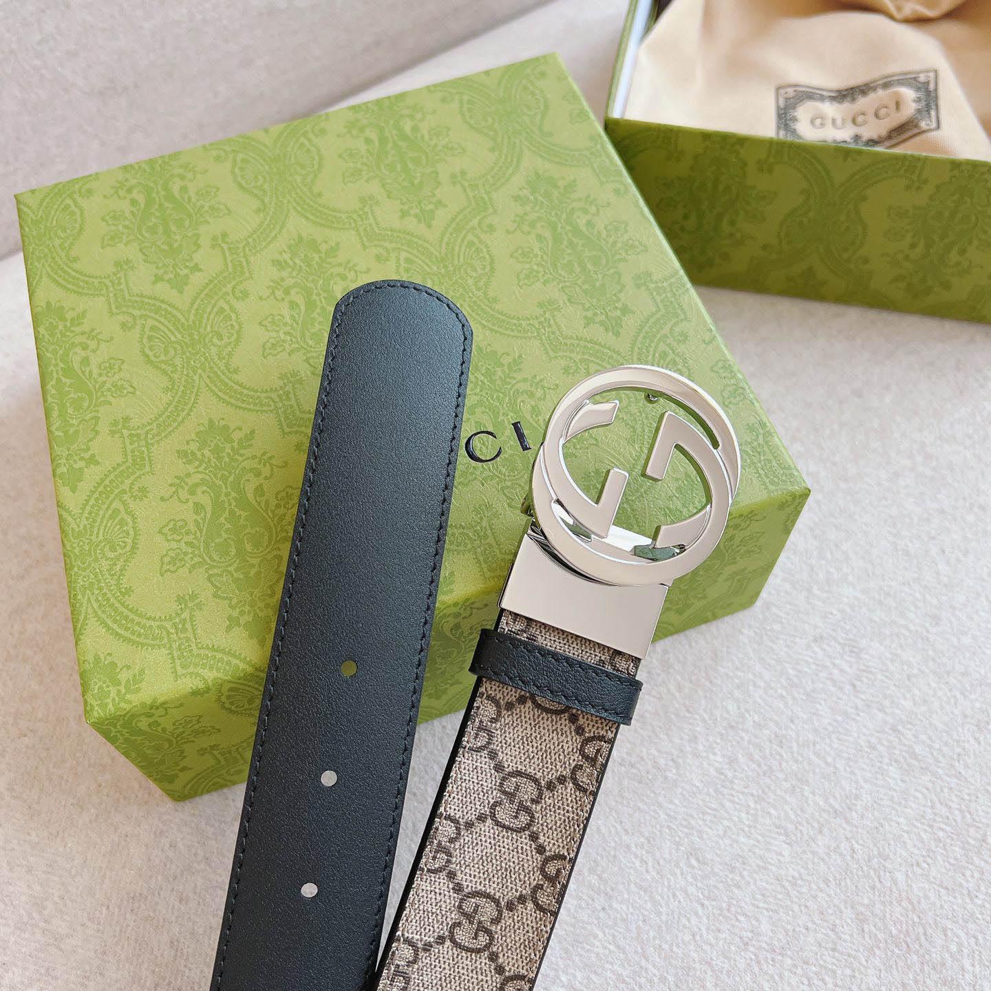 Gucci  Reversible Belt With Interlocking G Buckle - DopestKickz