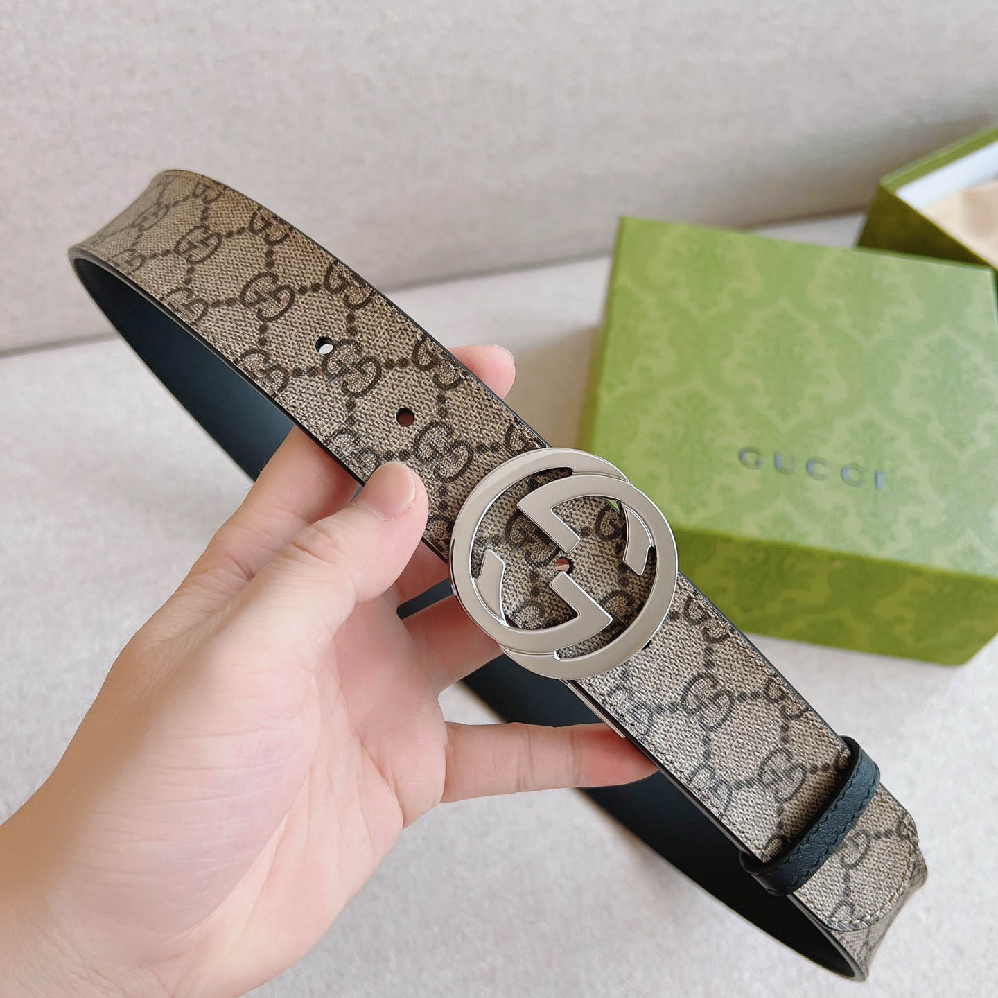 Gucci  Reversible Belt With Interlocking G Buckle - DopestKickz