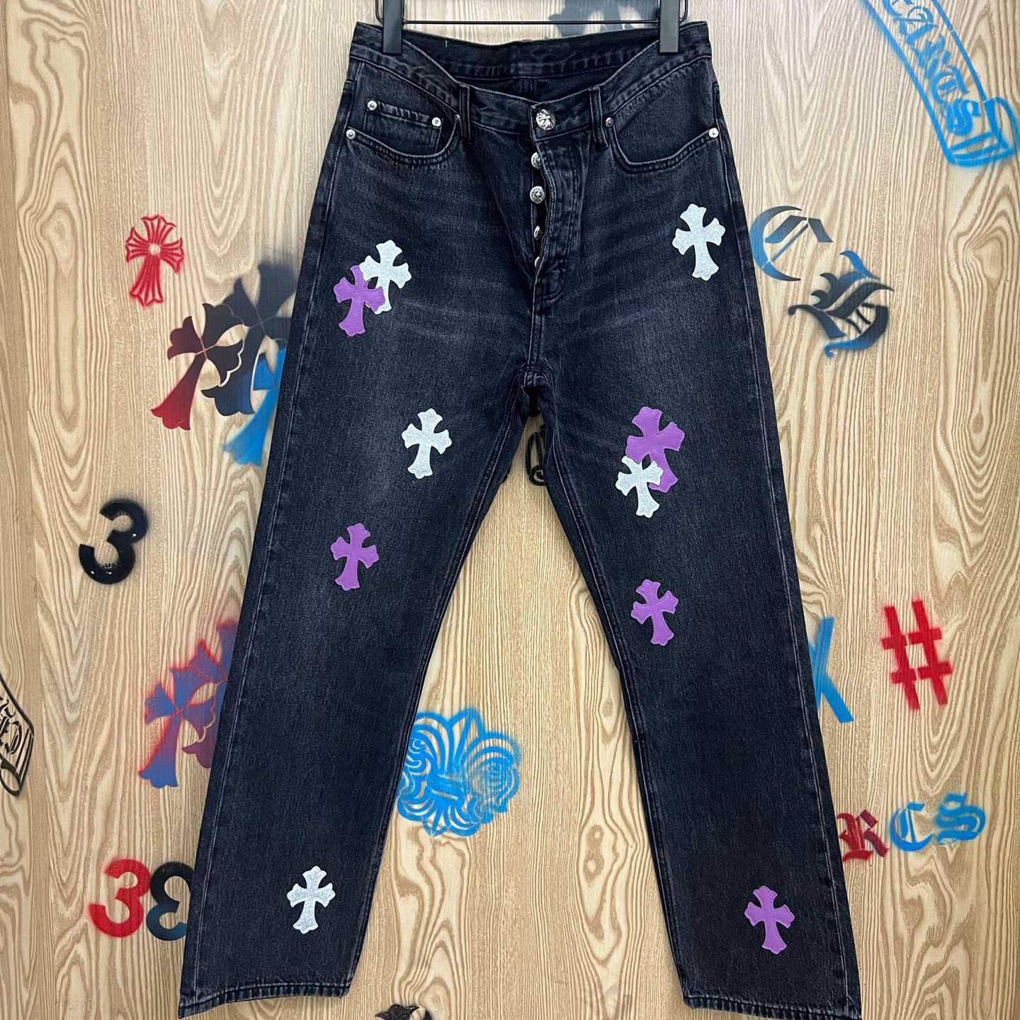 Chrome Hearts Levi’s Cross Patch Jeans - DopestKickz