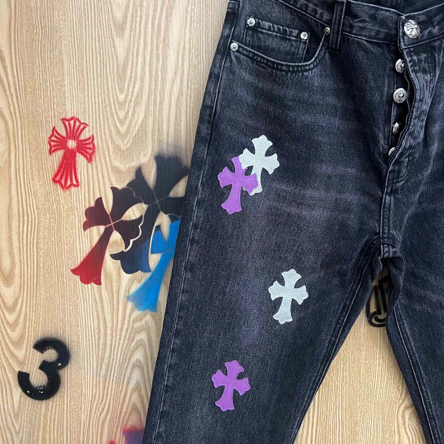 Chrome Hearts Levi’s Cross Patch Jeans - DopestKickz