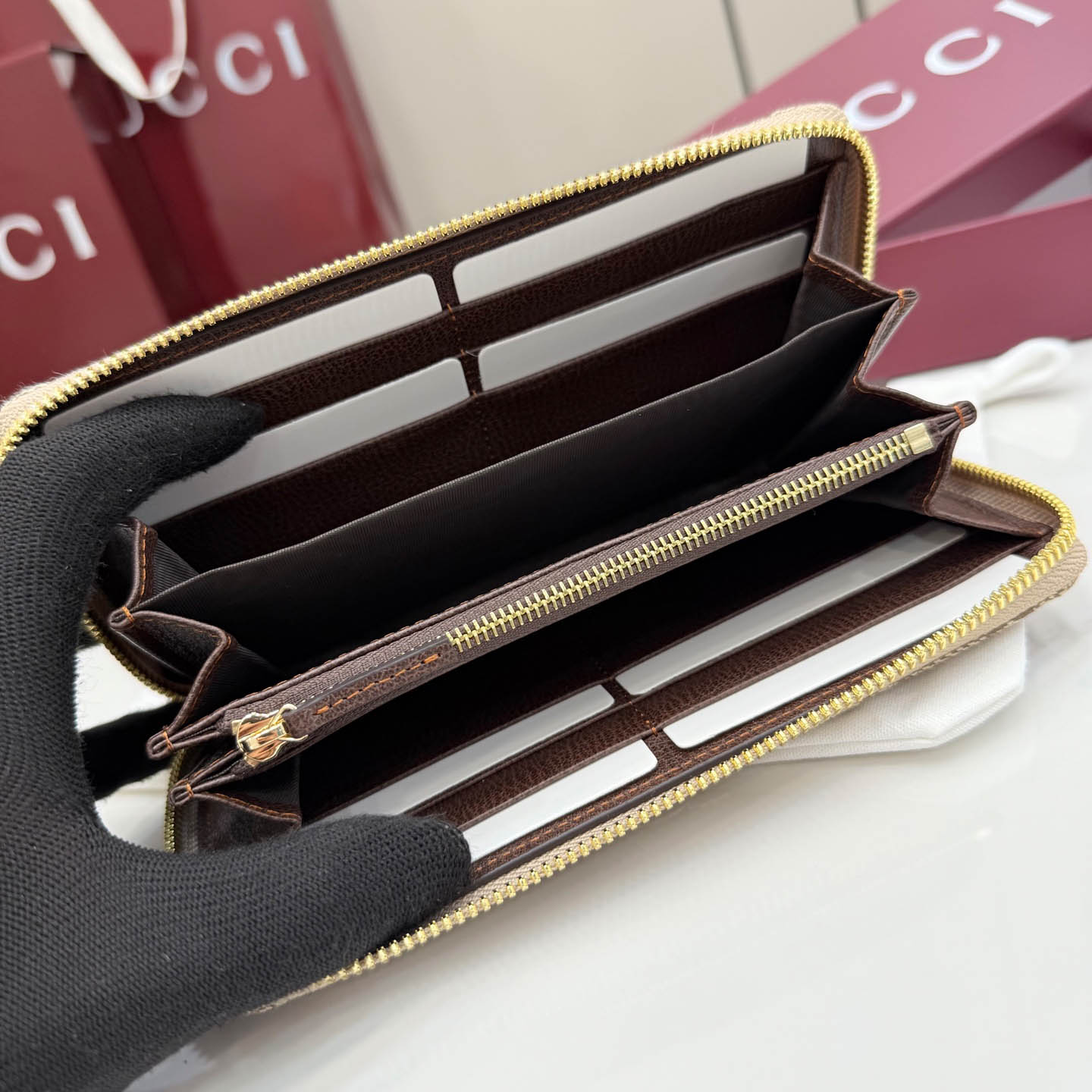 Gucci GG Marmont Zip Around Wallet - DopestKickz