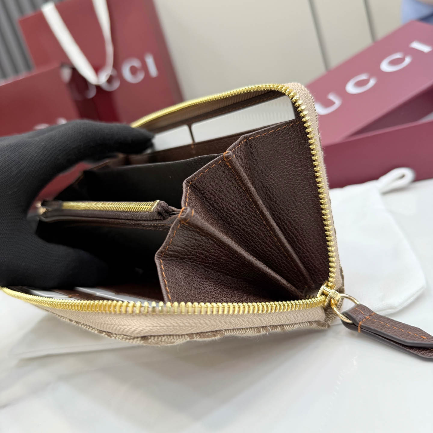 Gucci GG Marmont Zip Around Wallet - DopestKickz