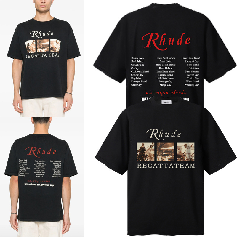 Rhude USVI Regatta Tour Long-Sleeve Tee 'Black' - DopestKickz
