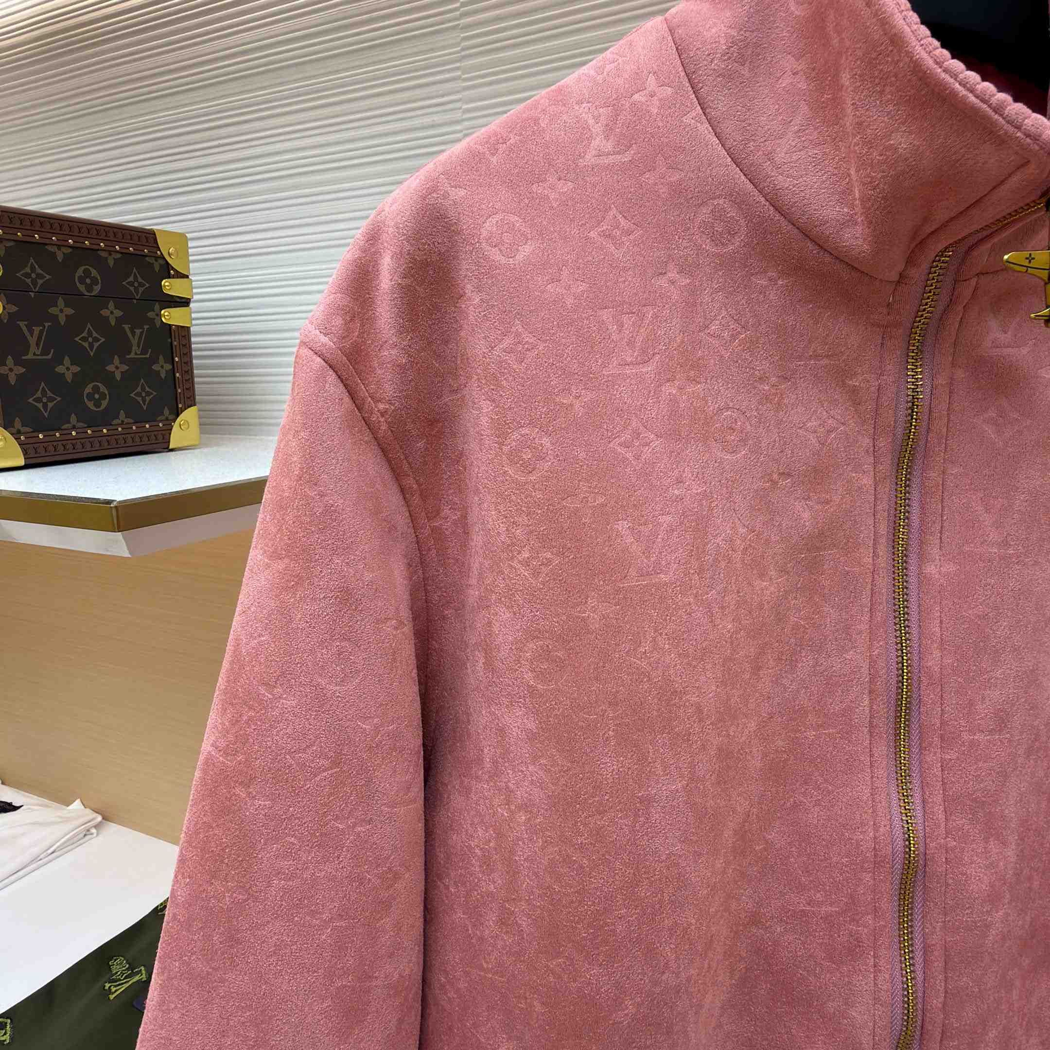 Louis Vuitton Monogram Debossed Leather Tracksuit Jacket 1AHBTN - DopestKickz
