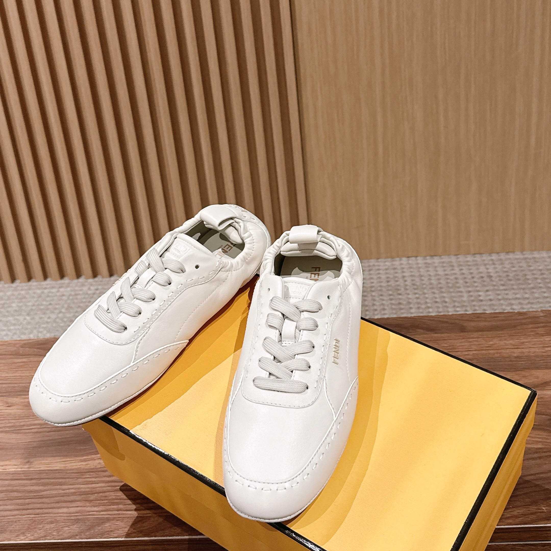 Fendi White Leather Low-Tops Sneakers - DopestKickz