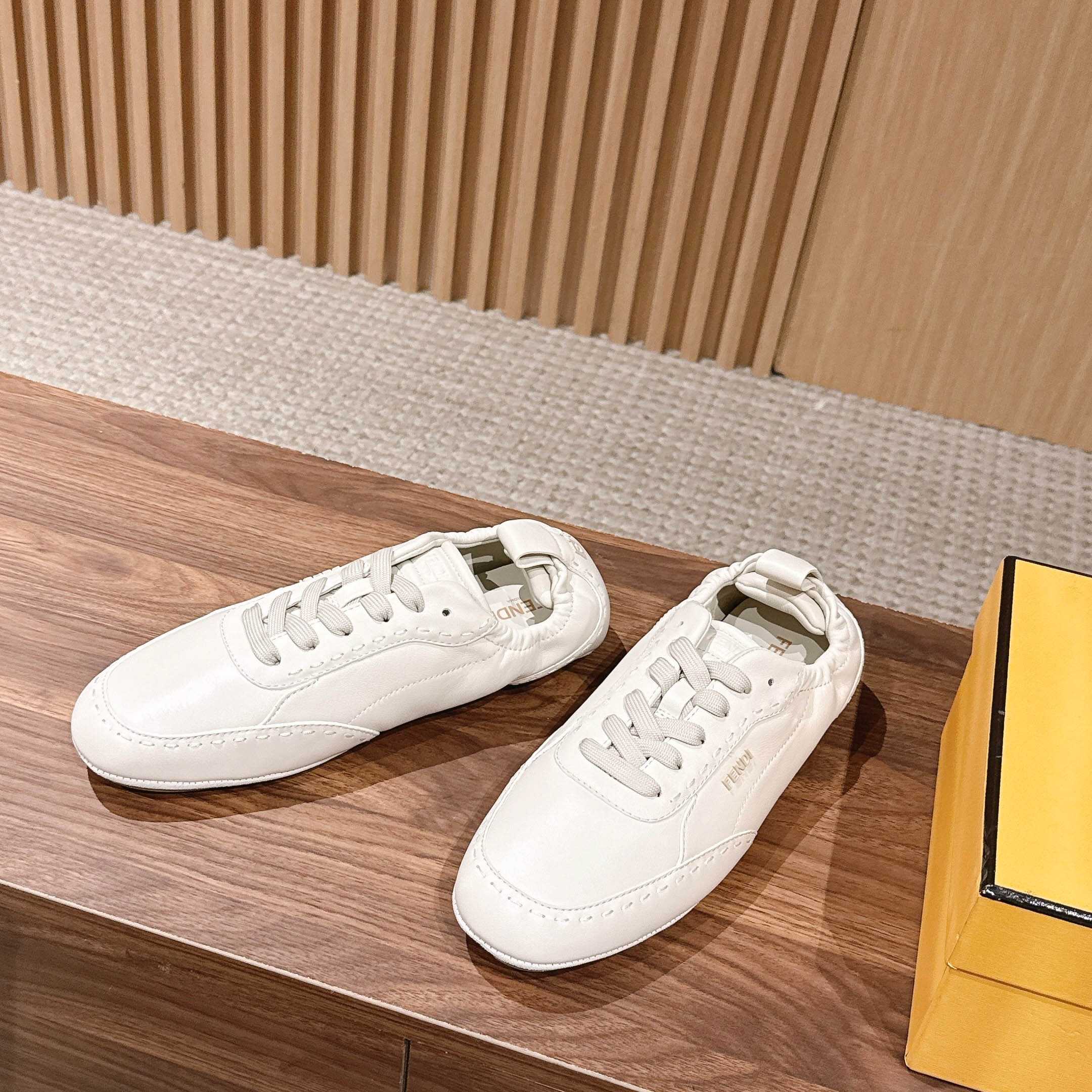 Fendi White Leather Low-Tops Sneakers - DopestKickz